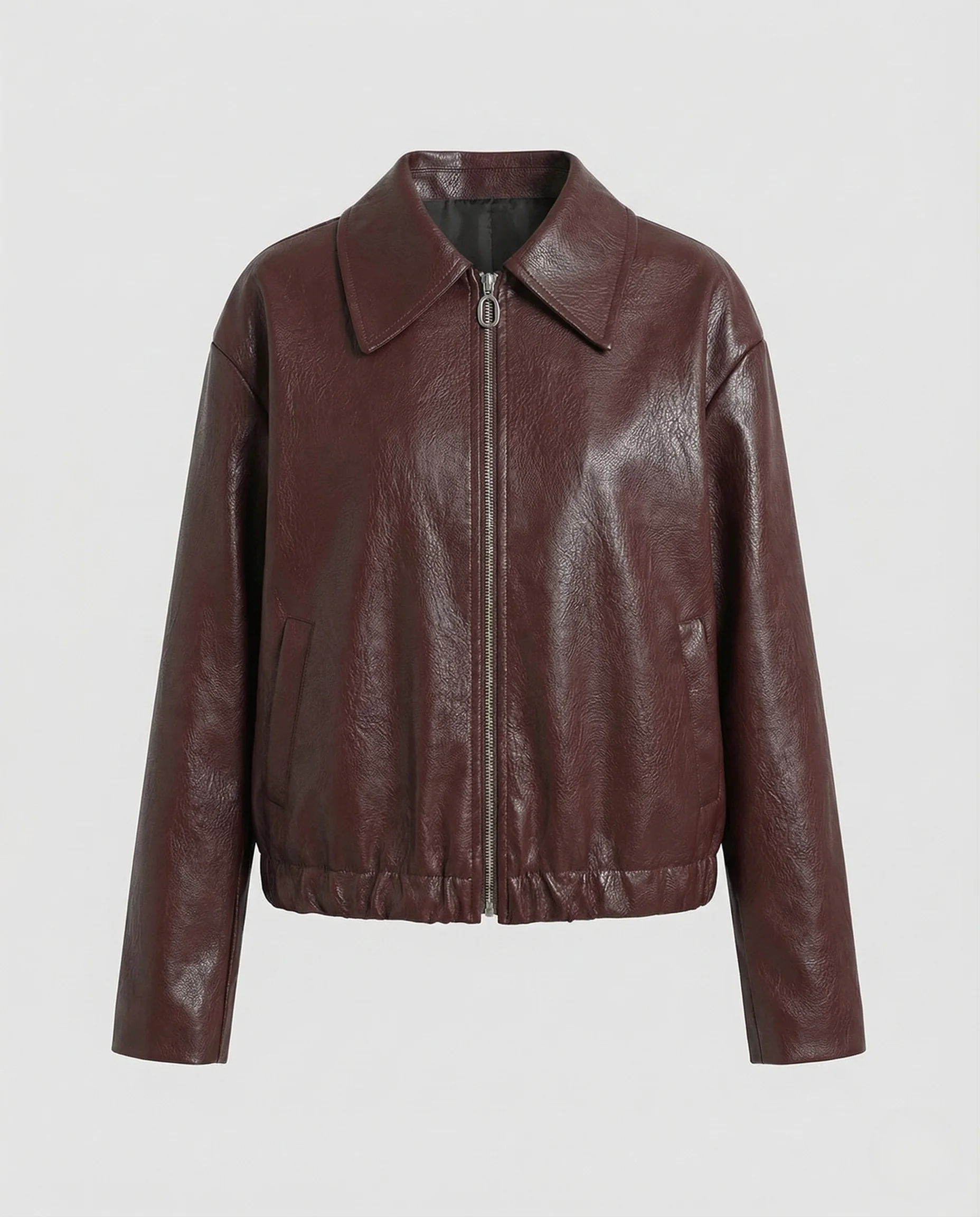 Damen Kunstlederjacke Kurz Kragen - Image 5