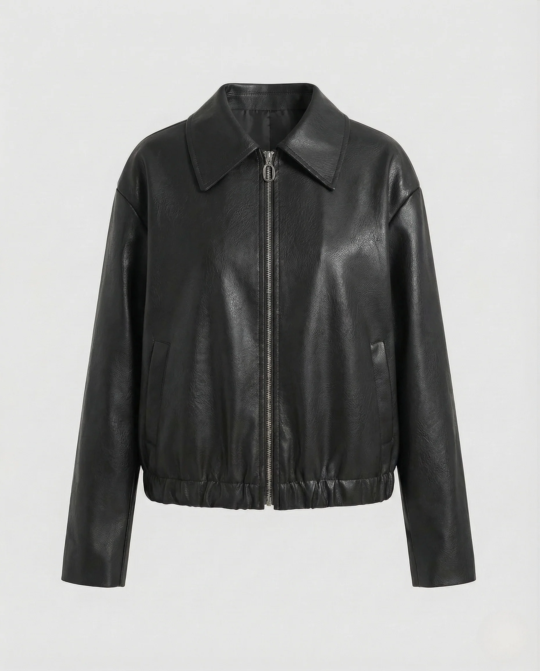 Damen Kunstlederjacke Kurz Kragen - Image 6