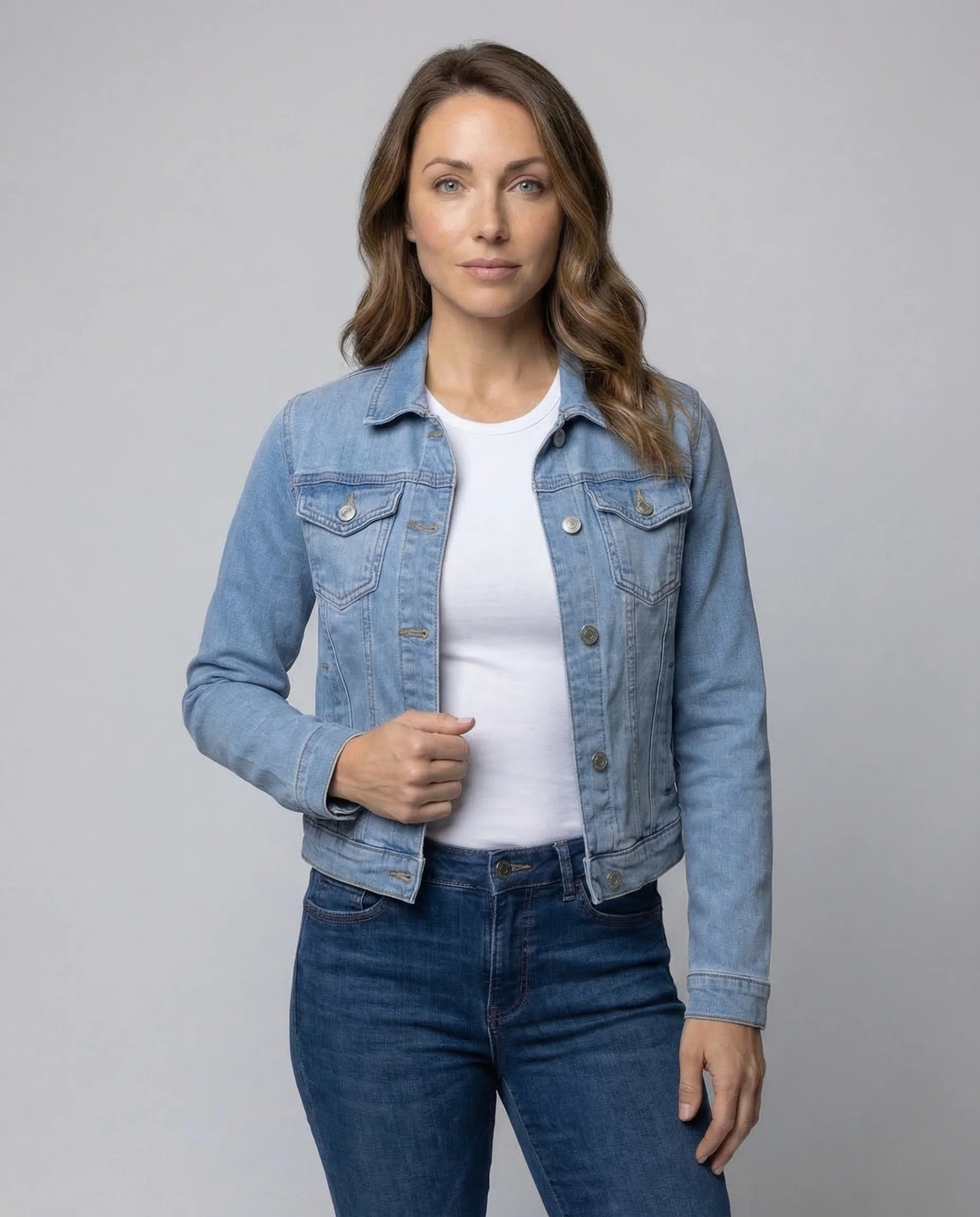 Damen Jeansjacke Kurz Tailliert - Image 2