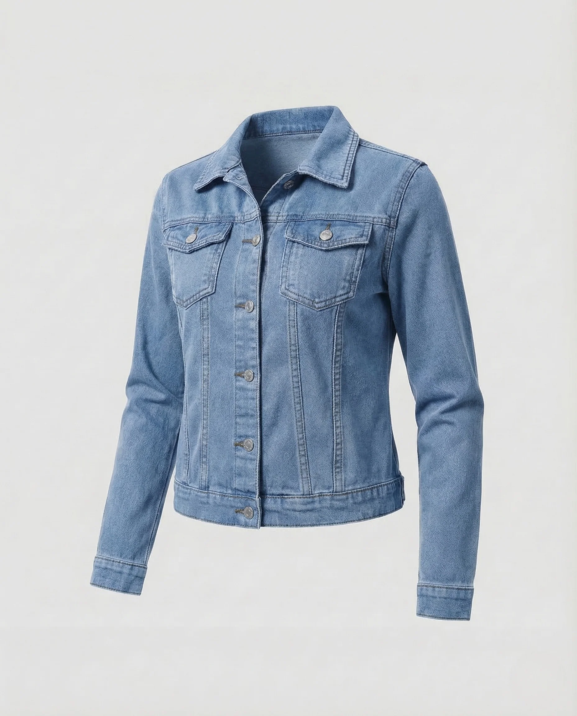 Damen Jeansjacke Kurz Tailliert - Image 6