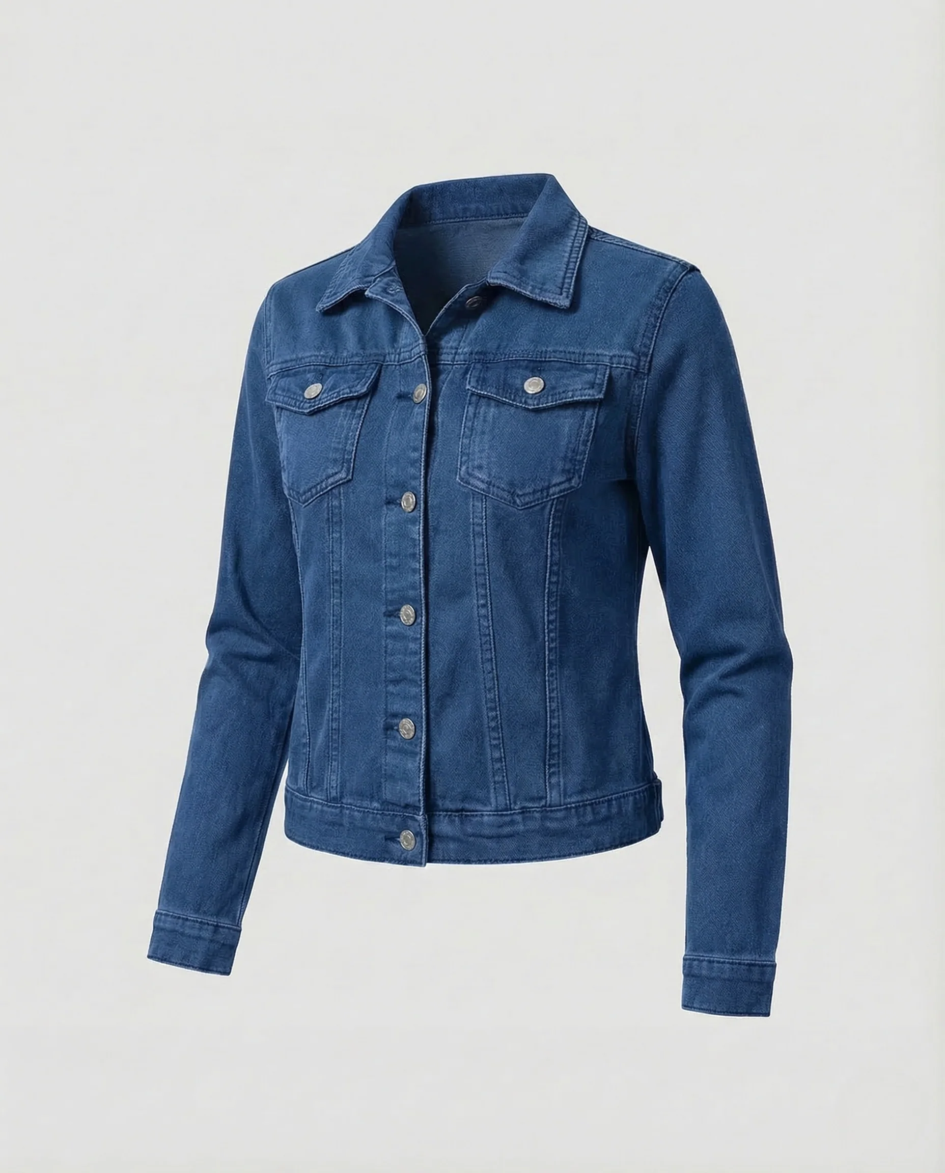 Damen Jeansjacke Kurz Tailliert - Image 7