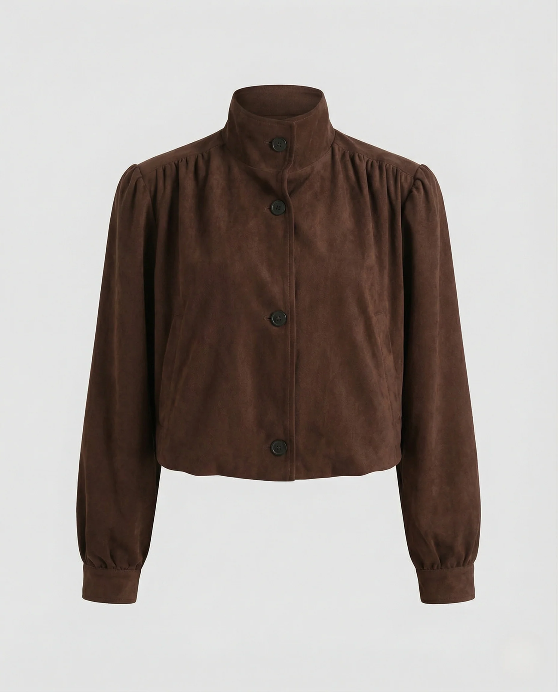 Freizeitkleidung Damen Velourslederjacke Kurz - Image 4