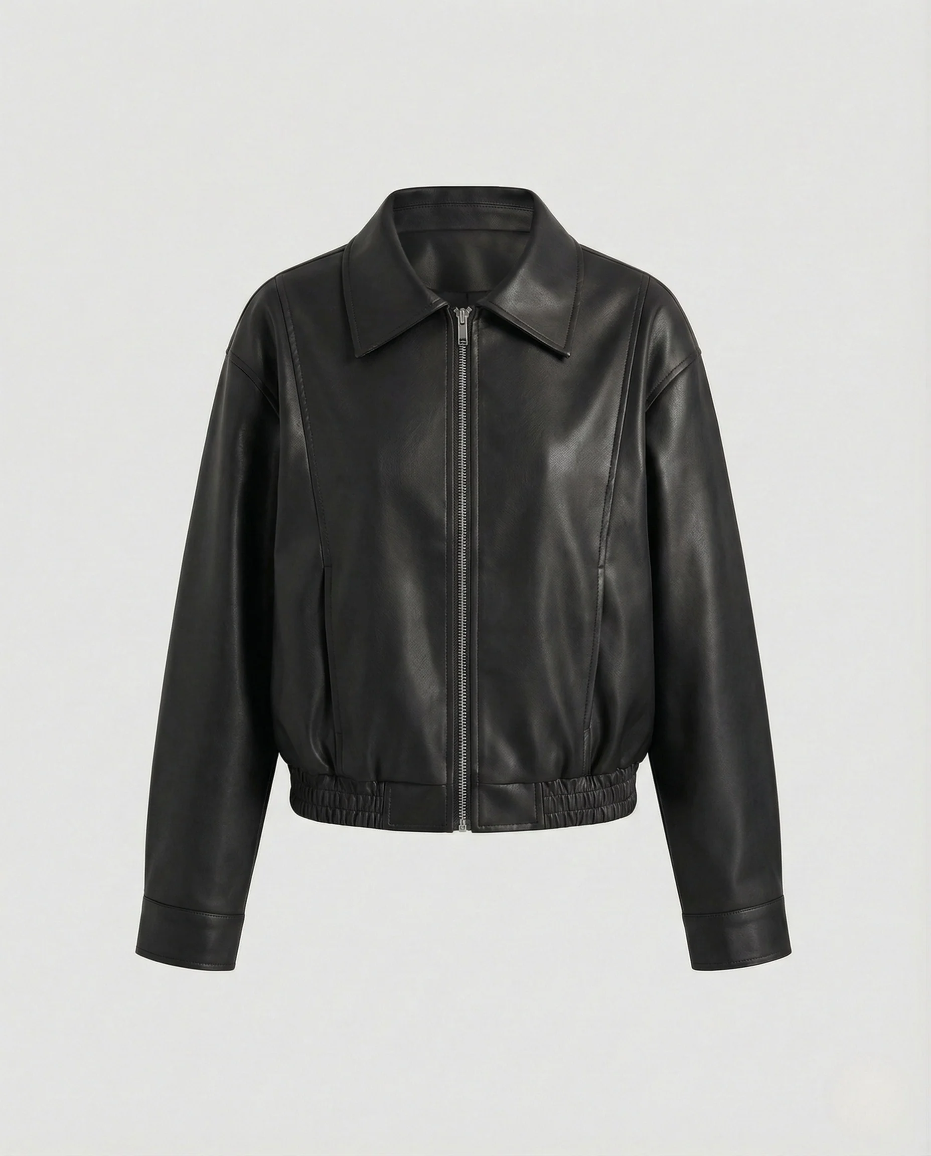 Damen Boxy Blouson Lederoptik - Image 5