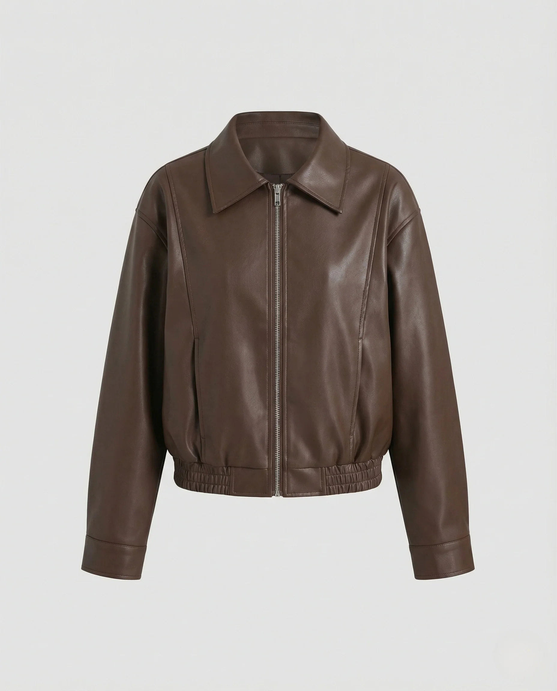 Damen Boxy Blouson Lederoptik - Image 6