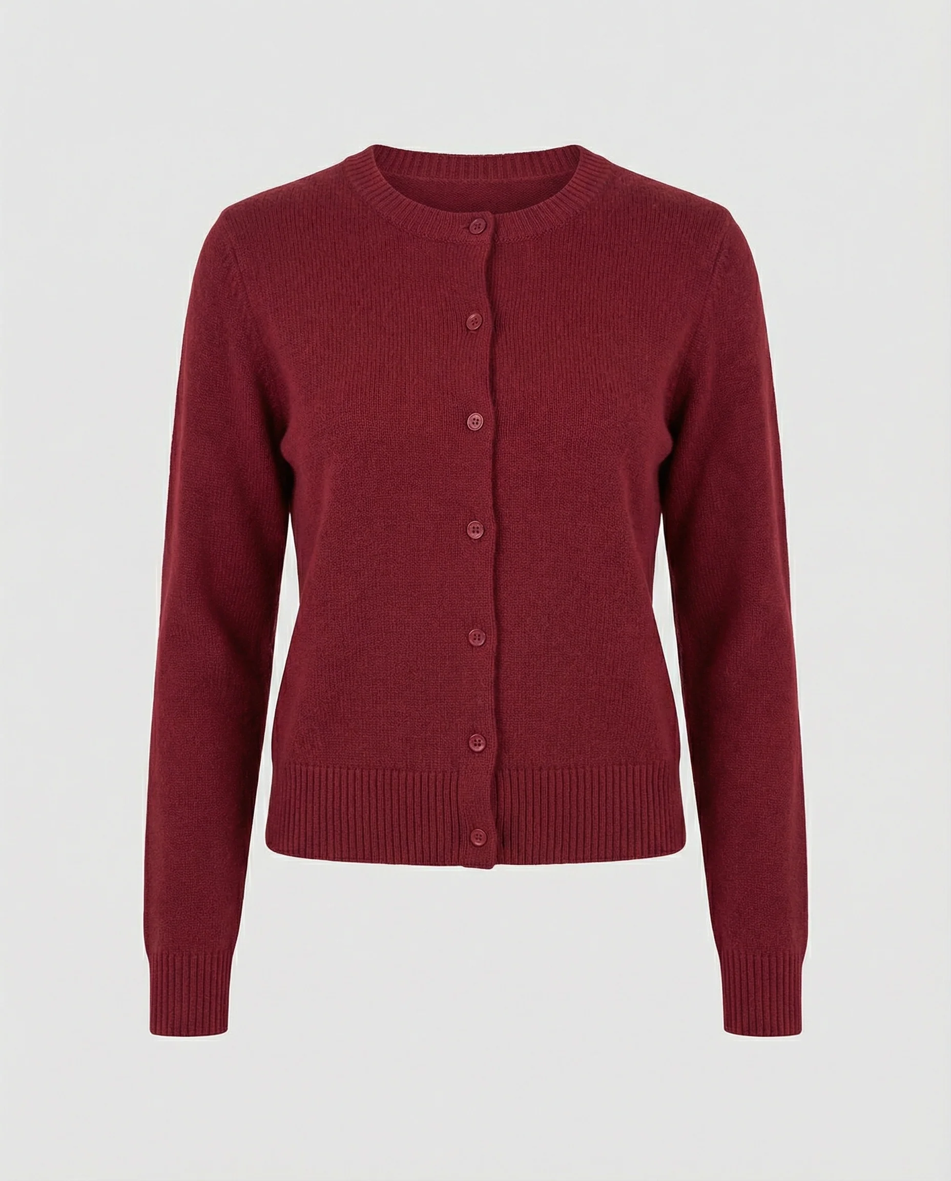 Damen kurz geschnittener Feinstrickcardigan mit sichtbarer Knopfreihe geripptem Saum und legerer Schulterpartie Heidi-Mode - Image 5