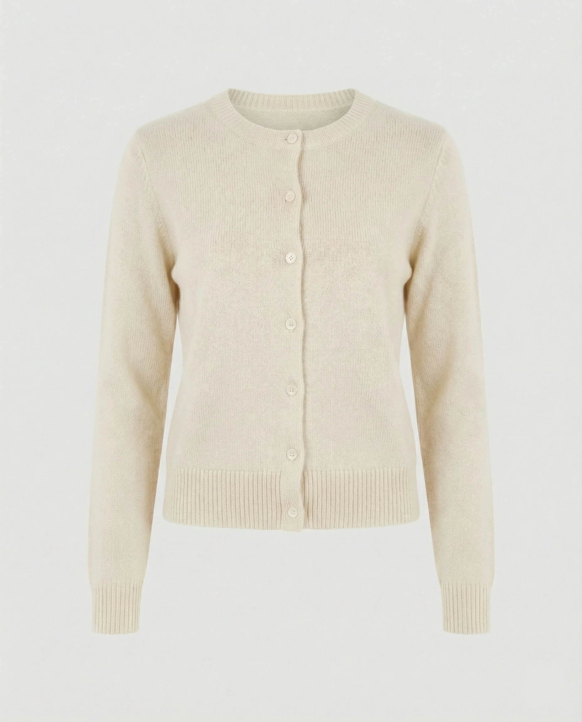 Damen kurz geschnittener Feinstrickcardigan mit sichtbarer Knopfreihe geripptem Saum und legerer Schulterpartie Heidi-Mode - Image 8