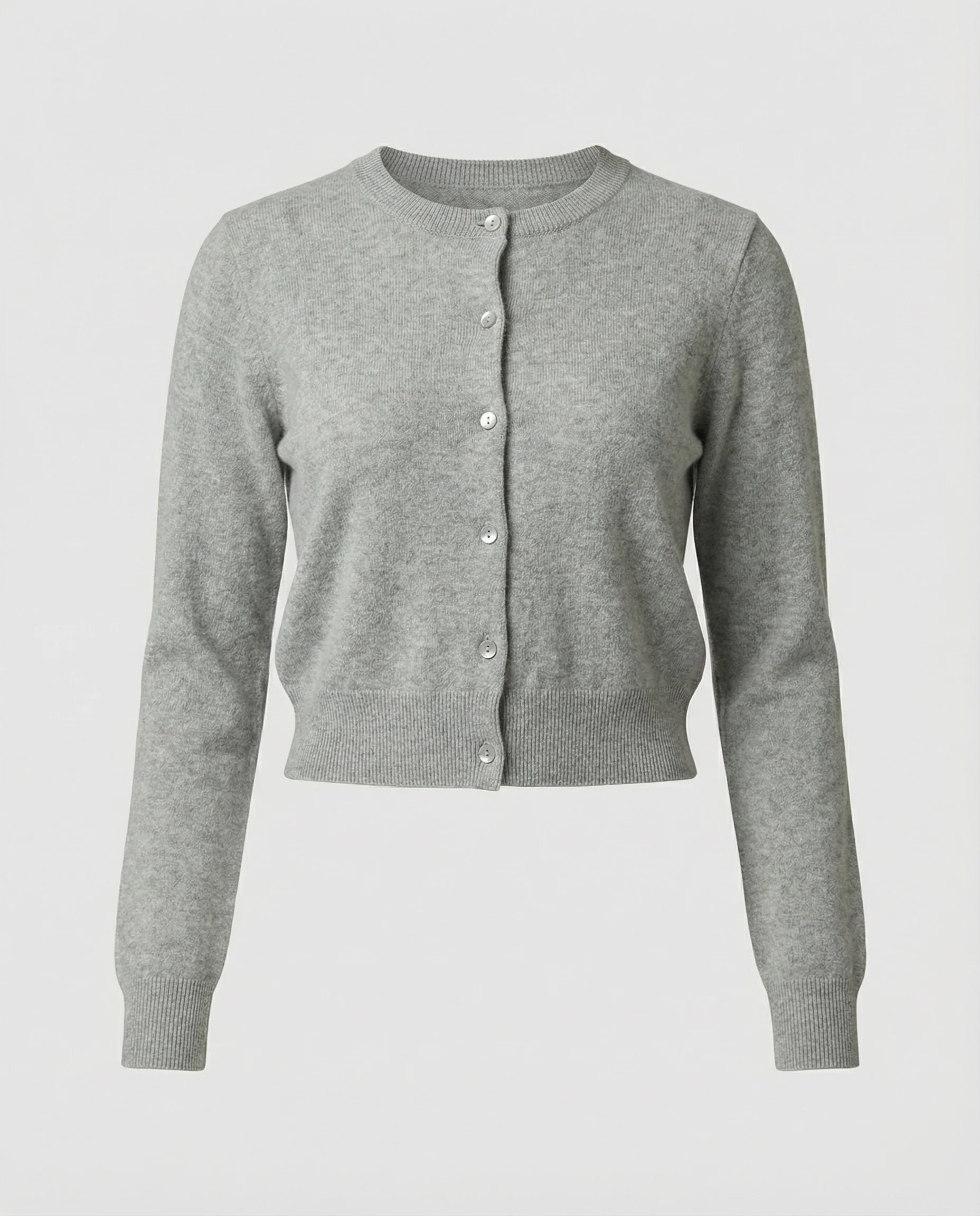 Kurz geschnittener Strickcardigan mit seitlicher Knopfleiste, Rippbündchen und Metall-Logo Heidi-Mode - Image 4