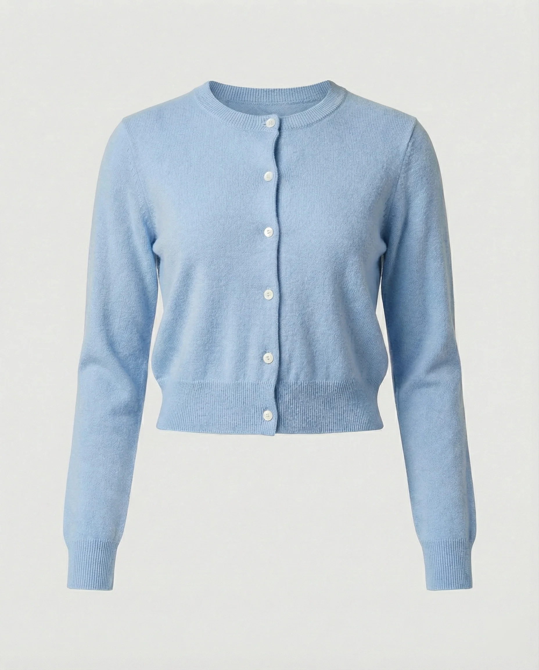 Kurz geschnittener Strickcardigan mit seitlicher Knopfleiste, Rippbündchen und Metall-Logo Heidi-Mode - Image 5