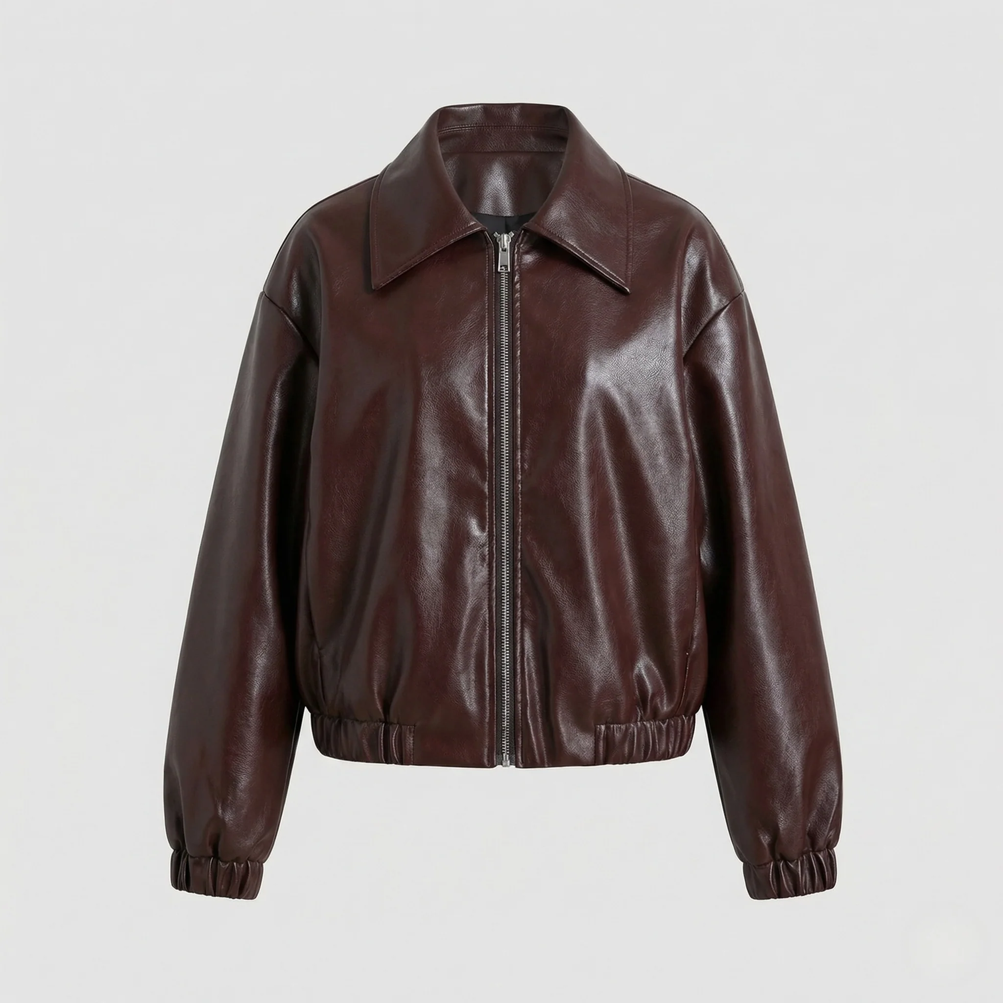 Damen Oversize Blouson Lederoptik - Image 5