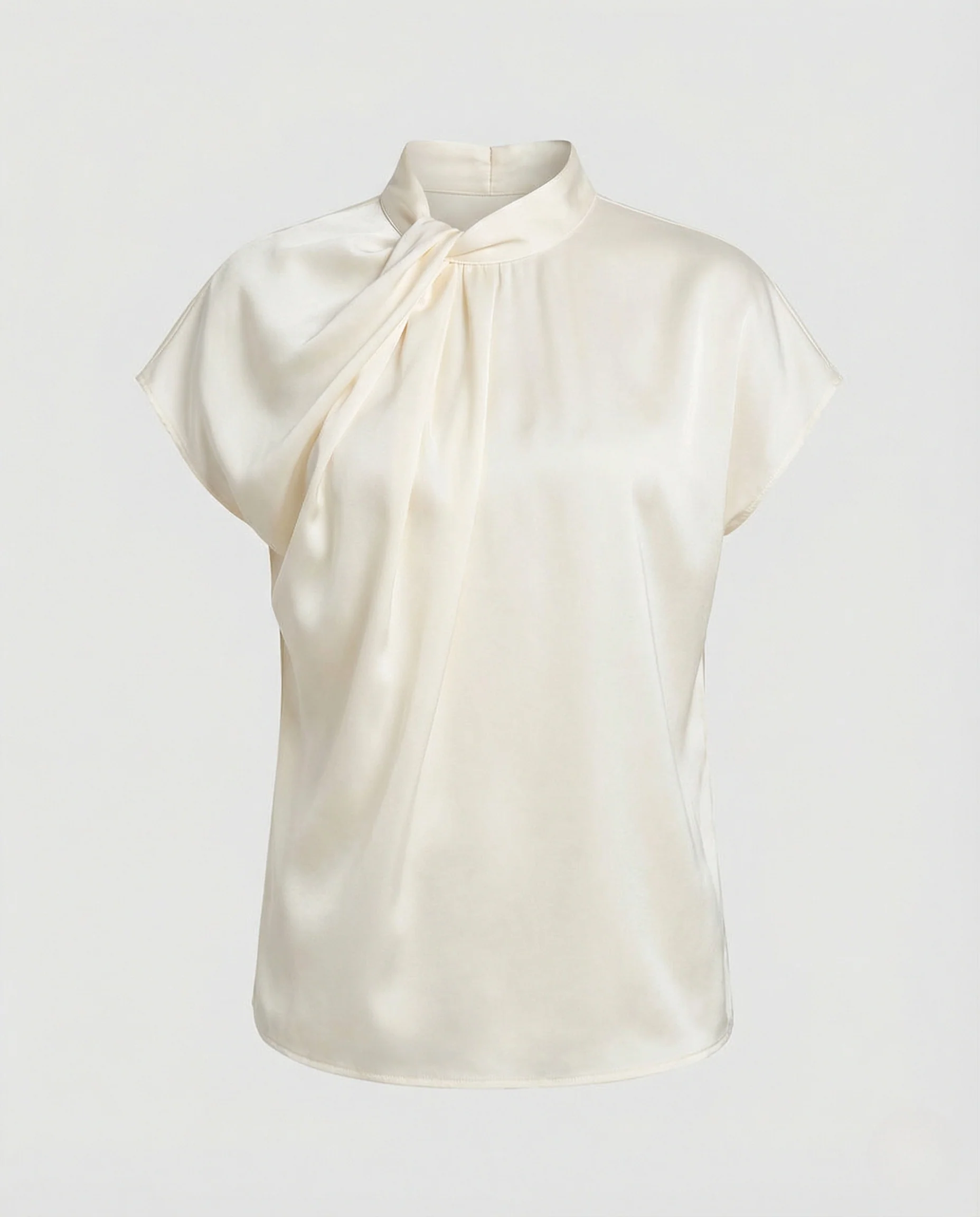 Kurzarm Schluppenbluse Satin Damen - Image 6