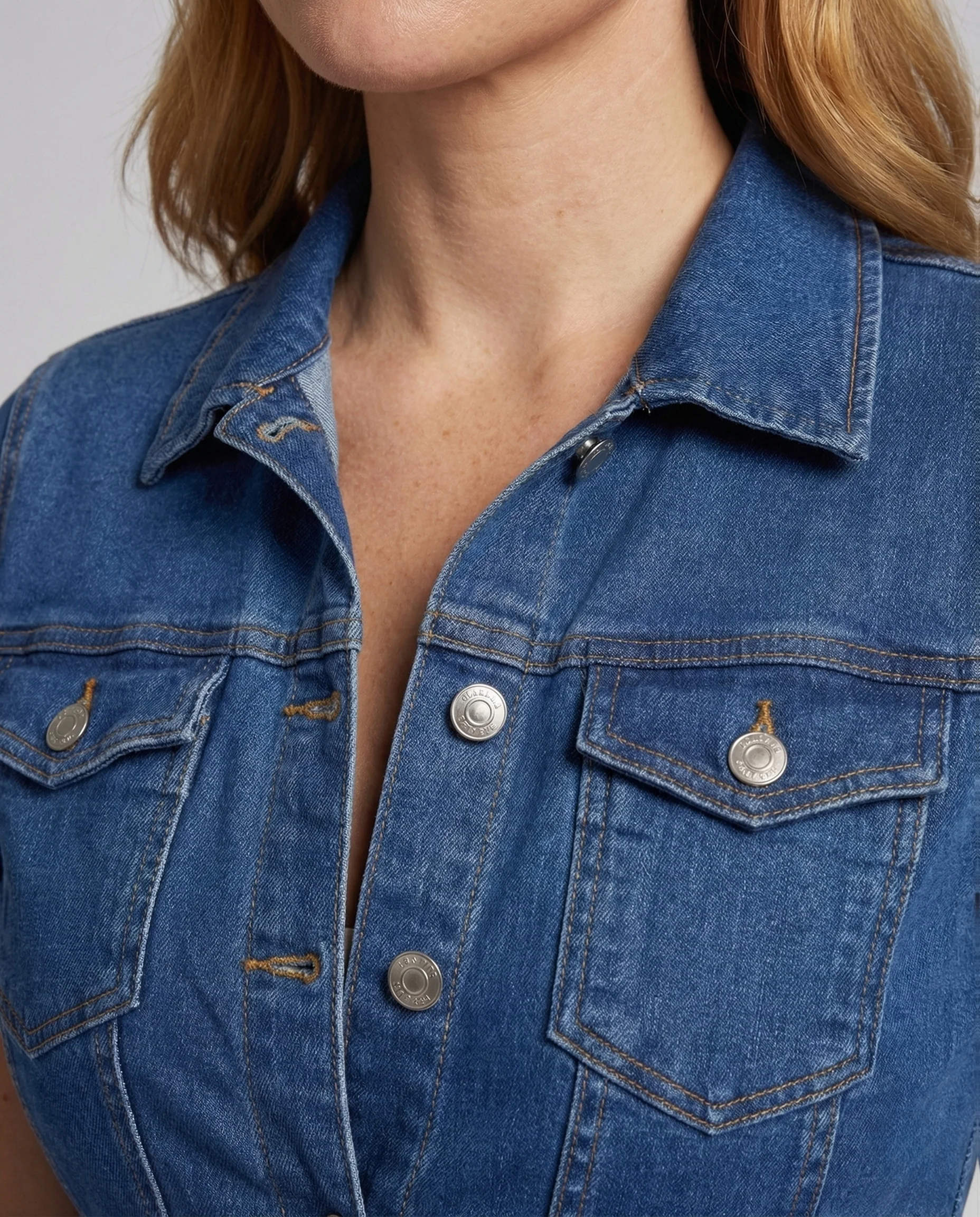 Damen Jeans Overall Kurzarm Gürtel - Image 2