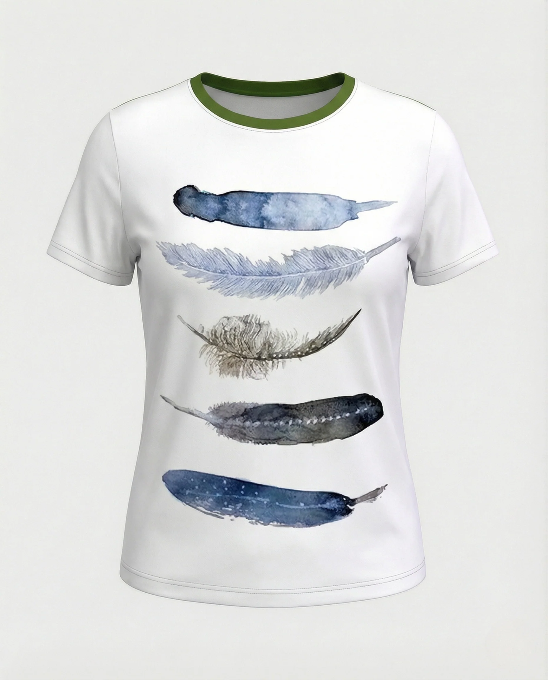 Printshirt Damen Pfauenmotiv Kurzarm - Image 14