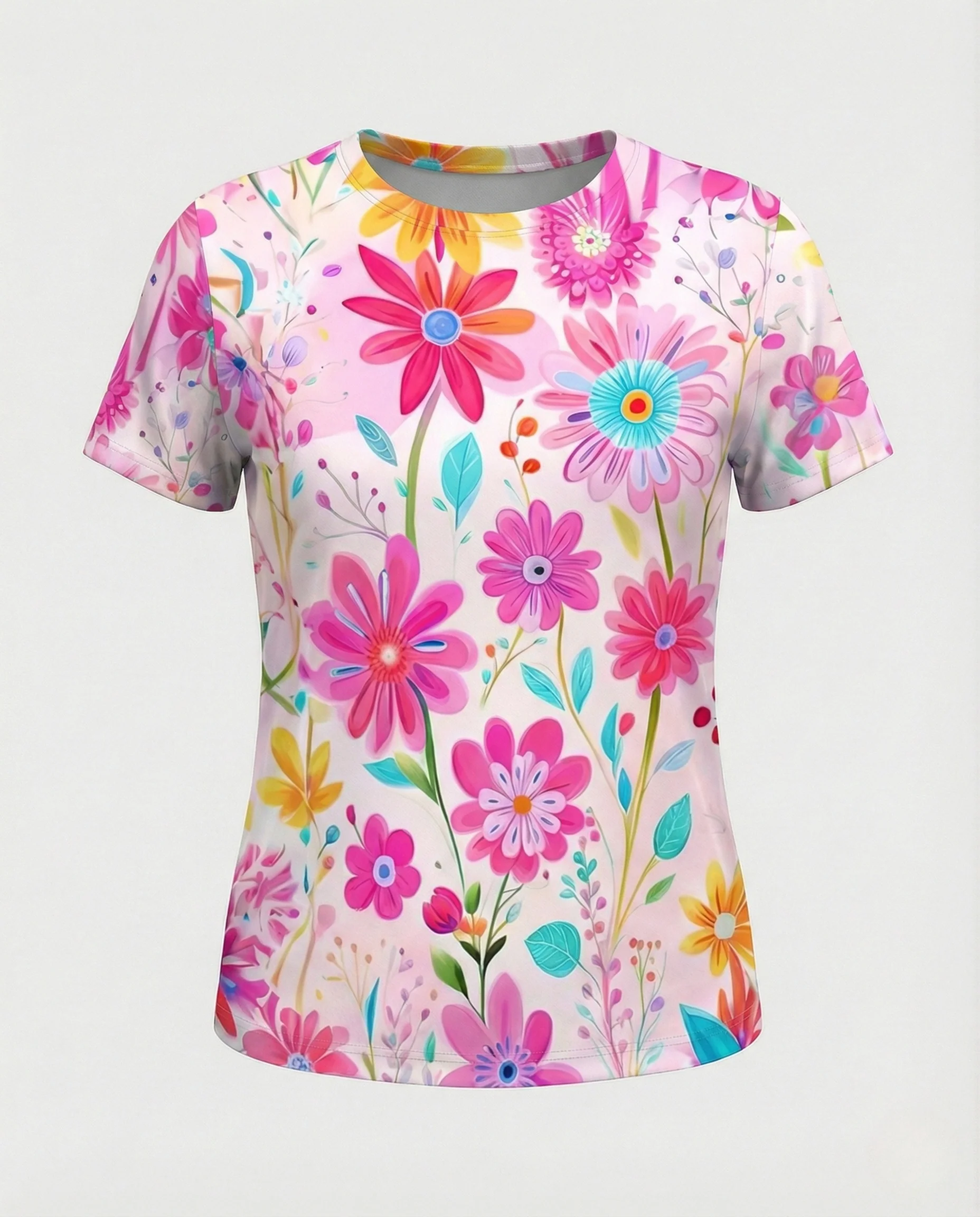 Printshirt Damen Pfauenmotiv Kurzarm - Image 16