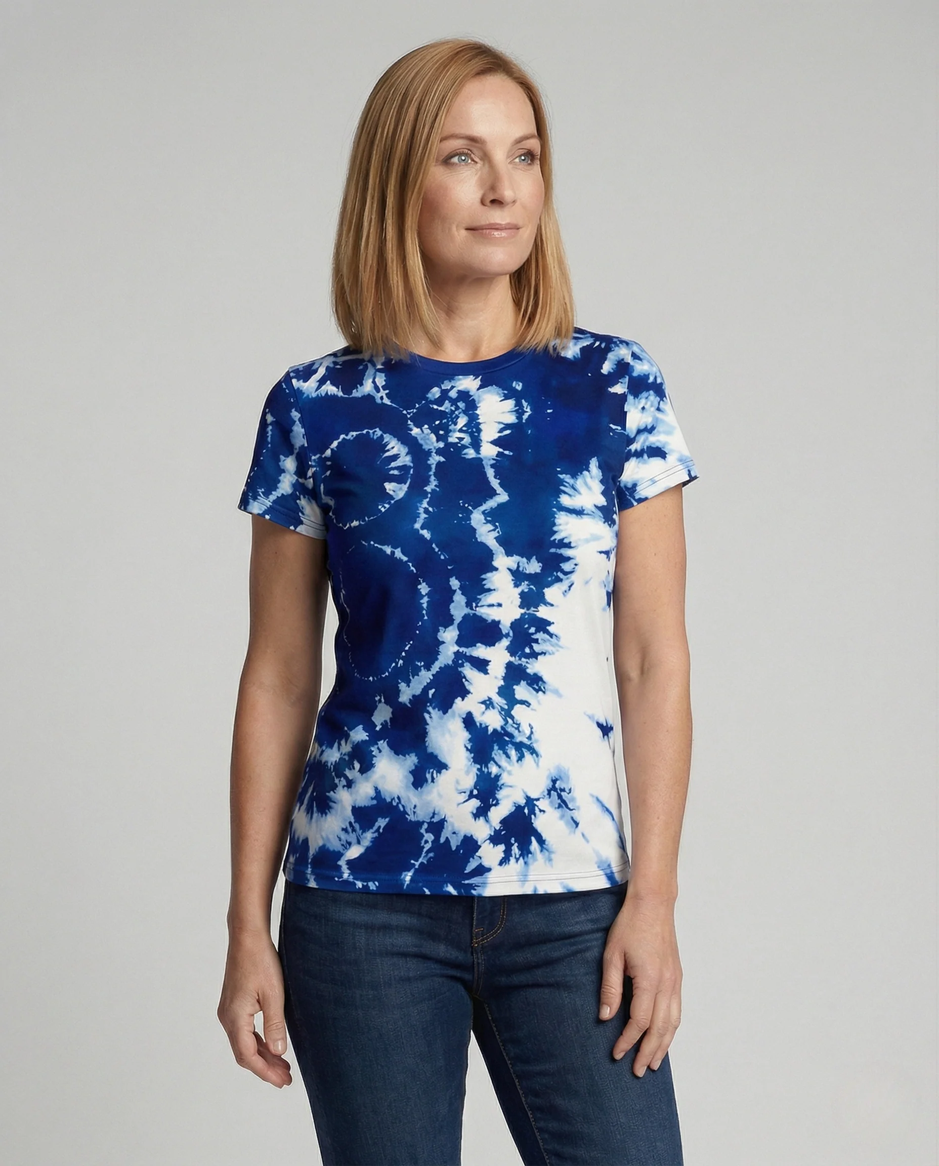 Printshirt Damen Pfauenmotiv Kurzarm - Image 2