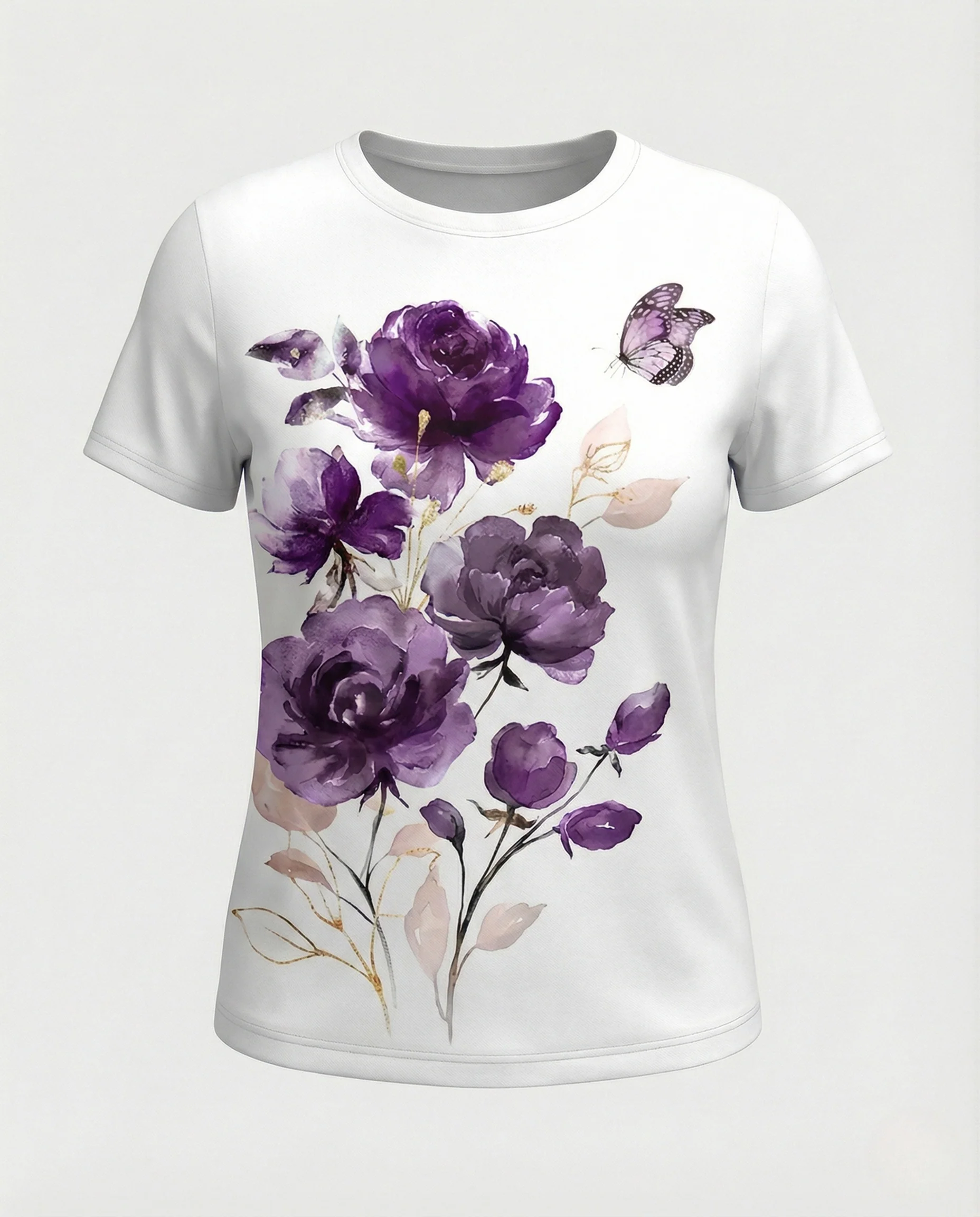 Printshirt Damen Pfauenmotiv Kurzarm - Image 6