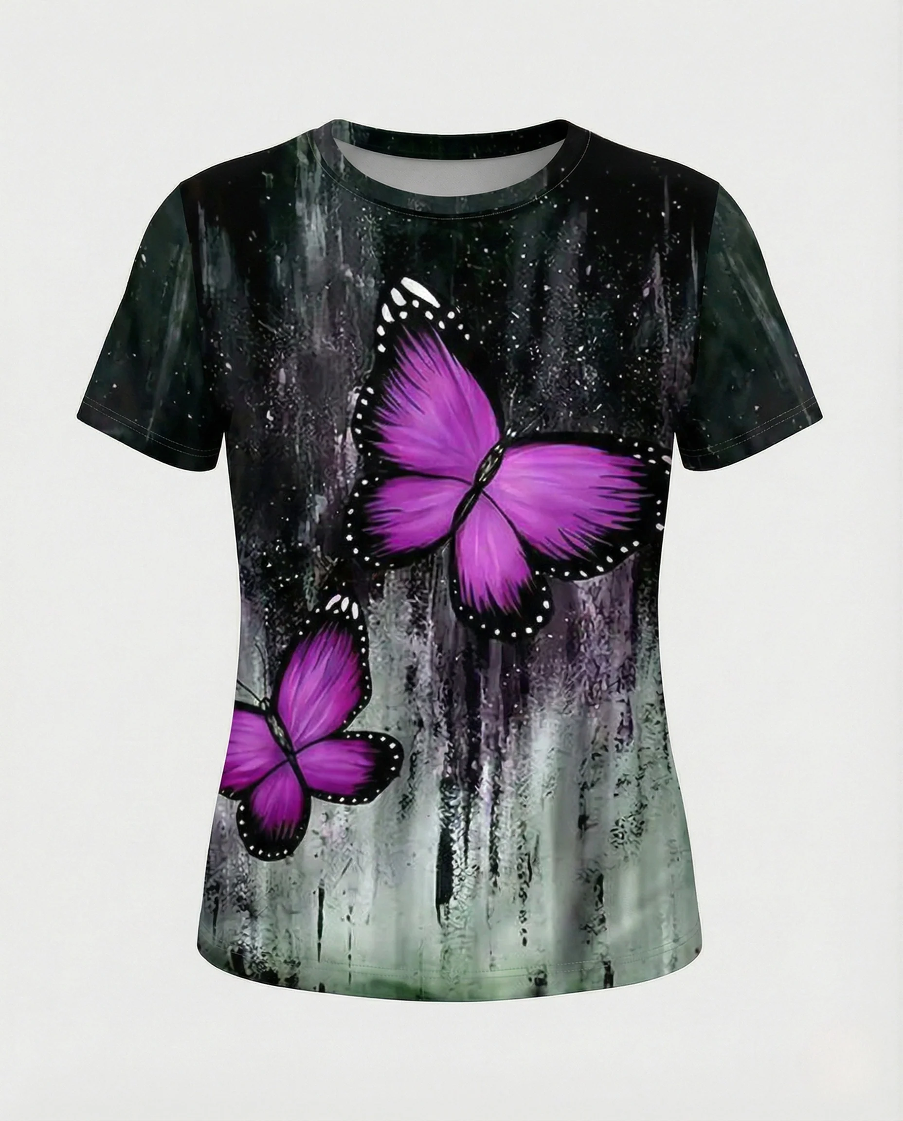 Printshirt Damen Pfauenmotiv Kurzarm - Image 7