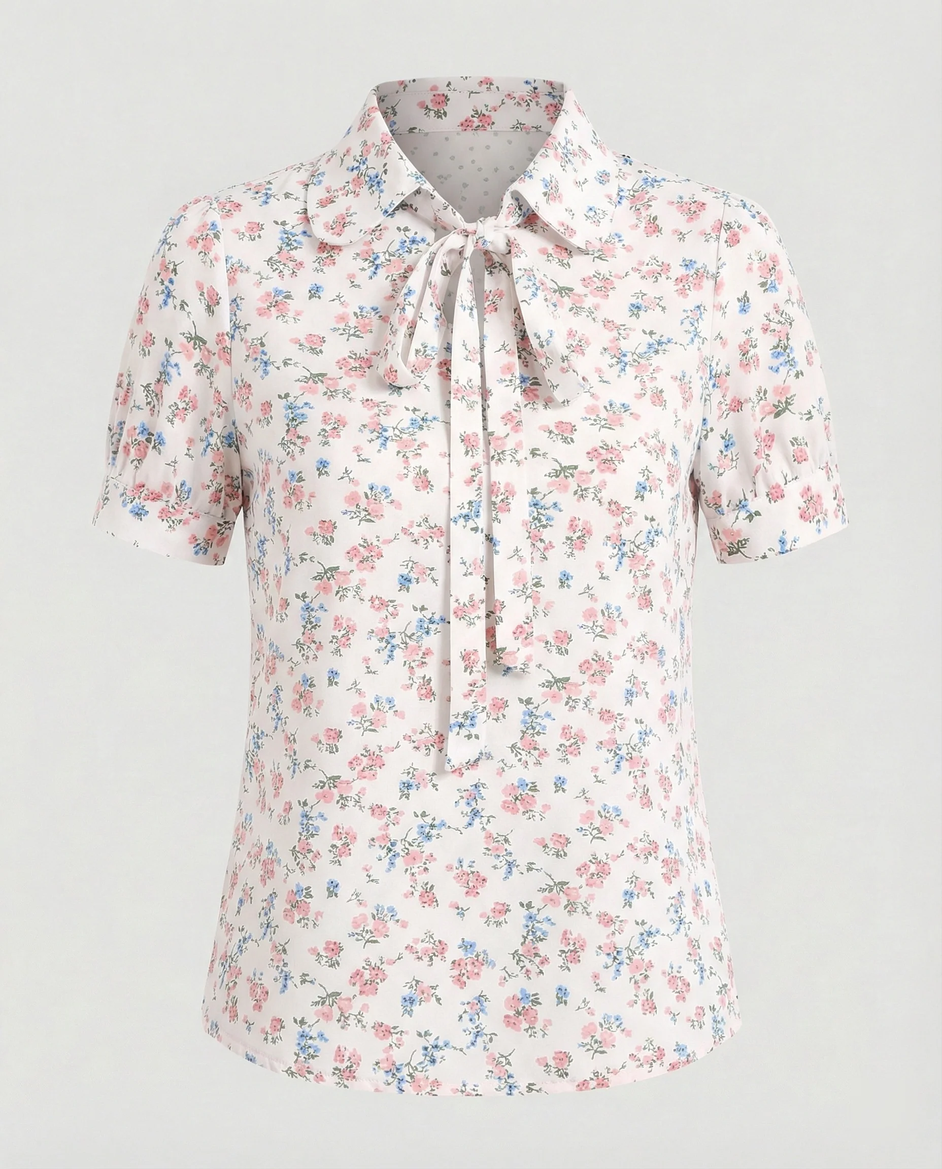 Bluse Damen Kurz mit Krawattenkragen - Image 10