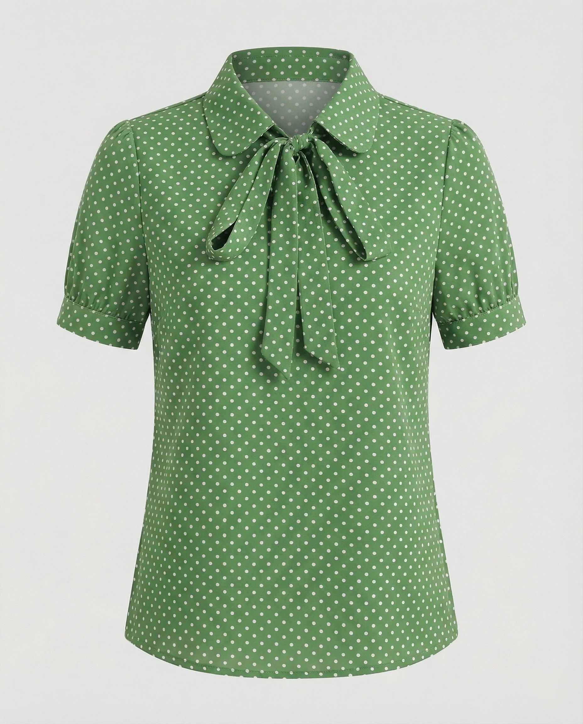 Bluse Damen Kurz mit Krawattenkragen - Image 11