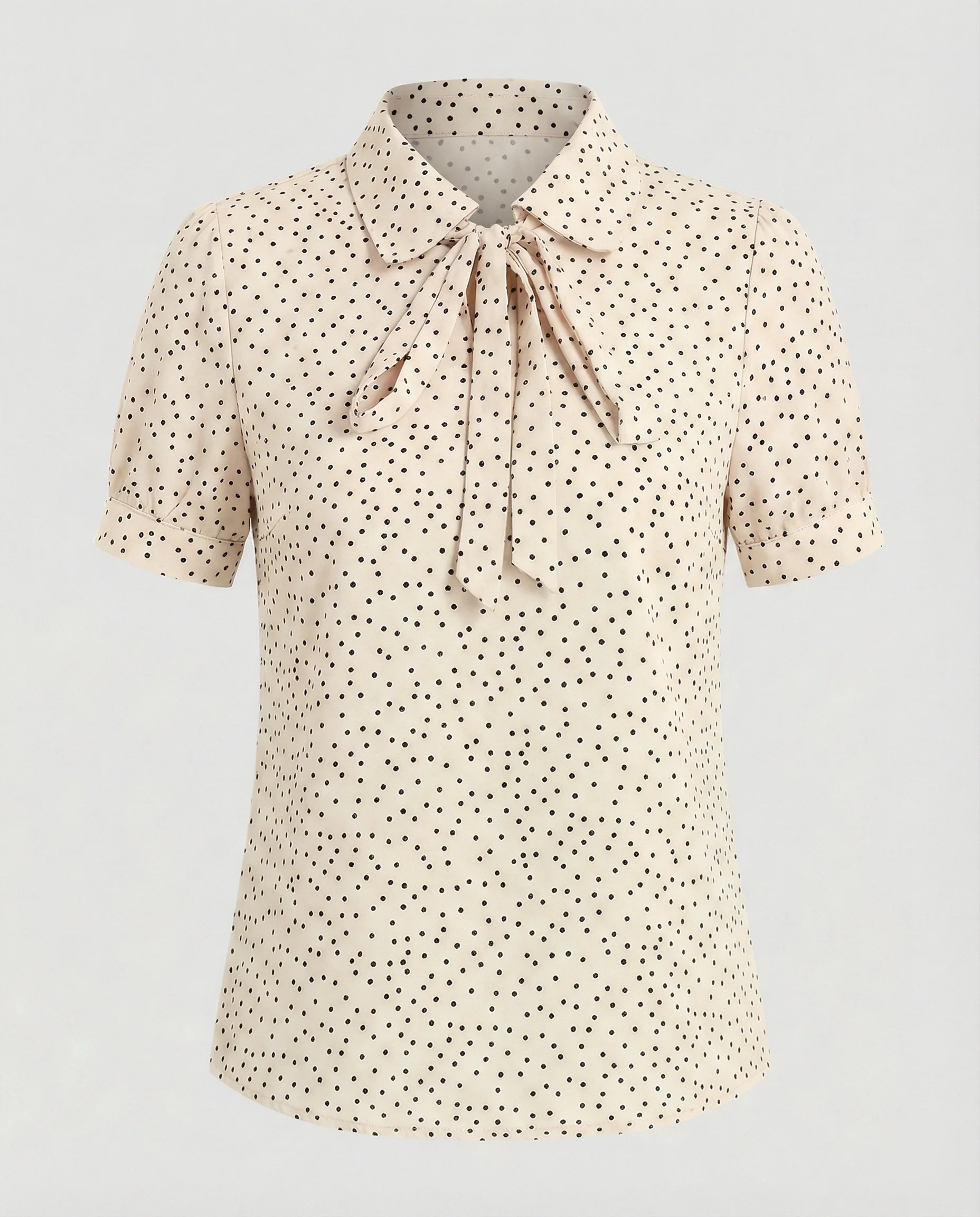Bluse Damen Kurz mit Krawattenkragen - Image 12