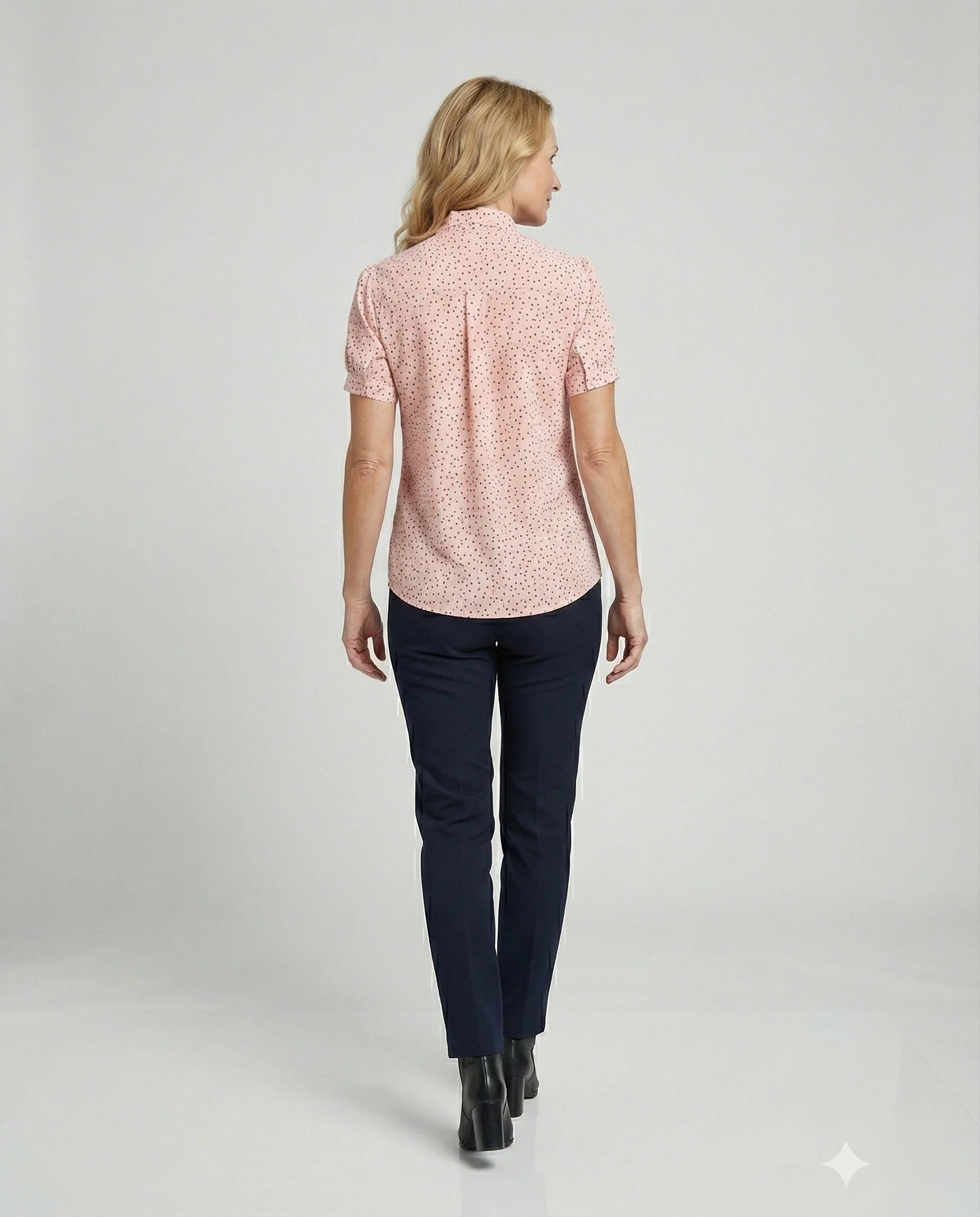 Bluse Damen Kurz mit Krawattenkragen - Image 3