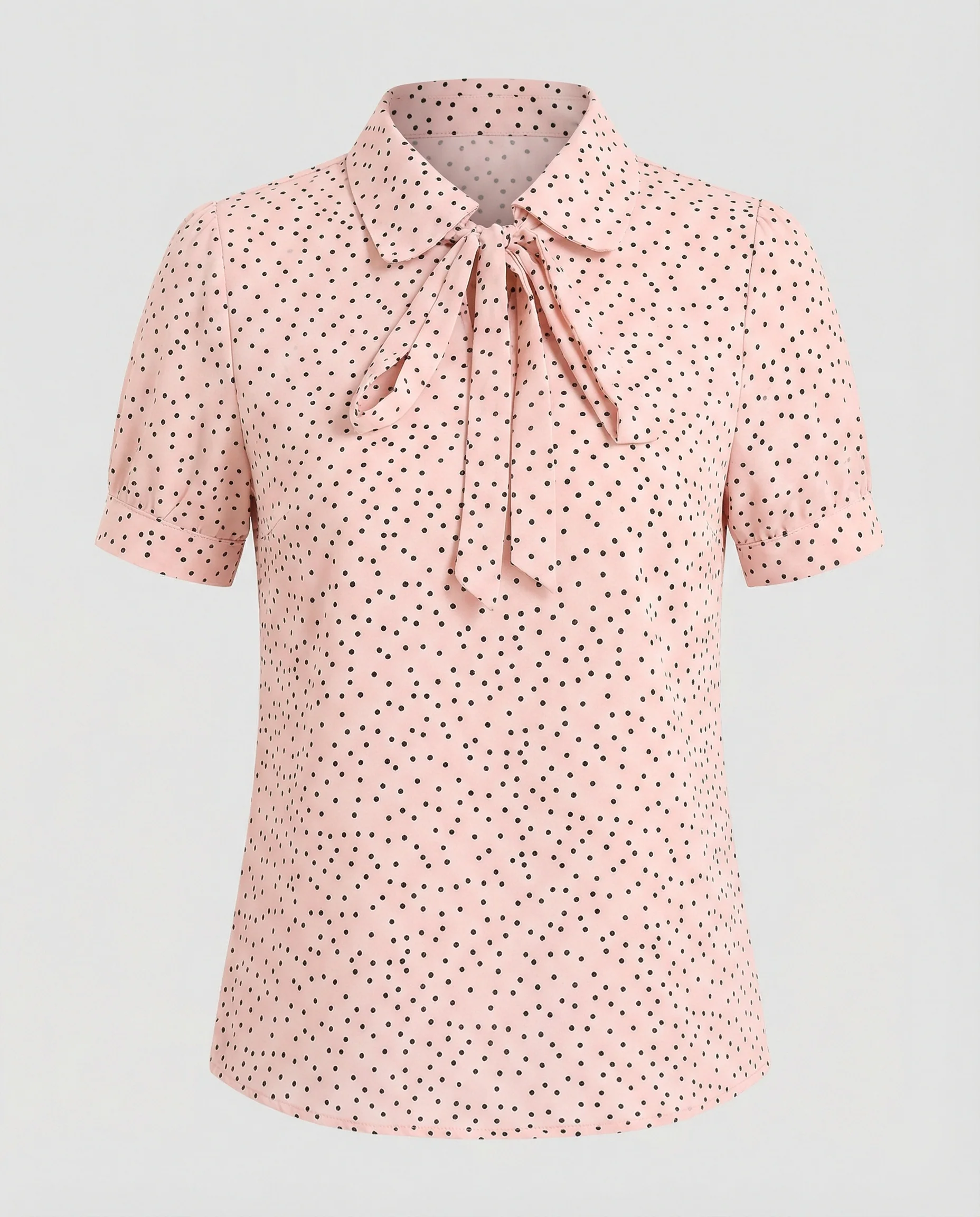 Bluse Damen Kurz mit Krawattenkragen - Image 5