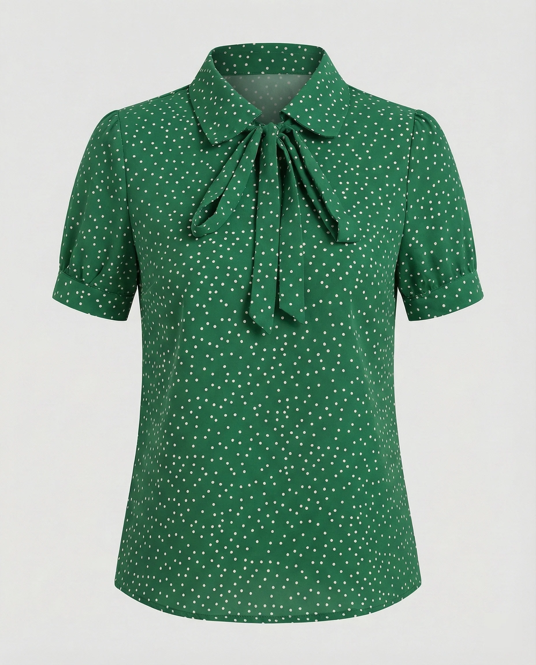 Bluse Damen Kurz mit Krawattenkragen - Image 6