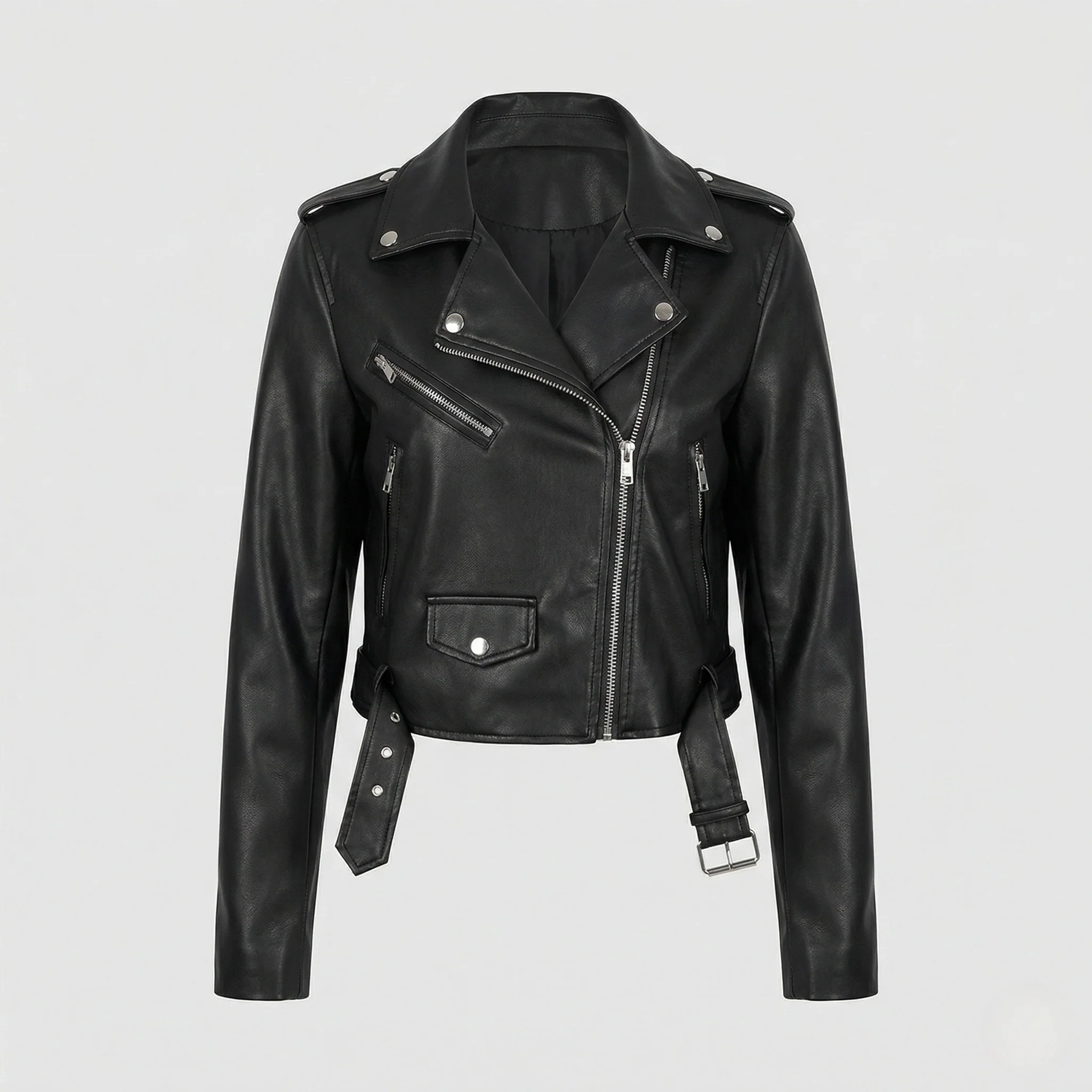 Freizeitkleidung Damen Bikerjacke Kunstleder - Image 4