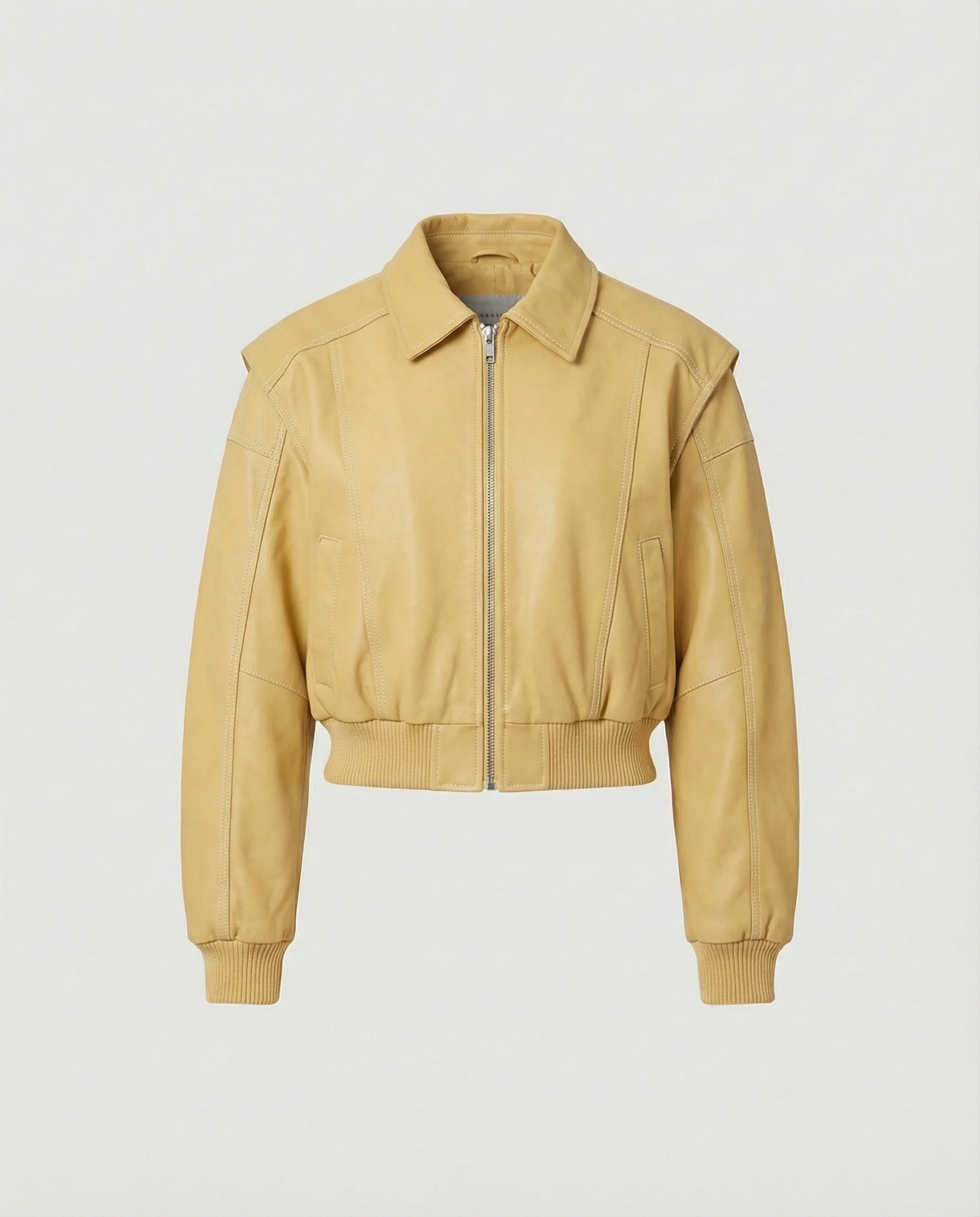 Blousonjacke aus Lederimitat mit weit geschnittenen Raglanärmeln, markanten Ziernähten und Metallreißverschluss Heidi-Mode - Image 6
