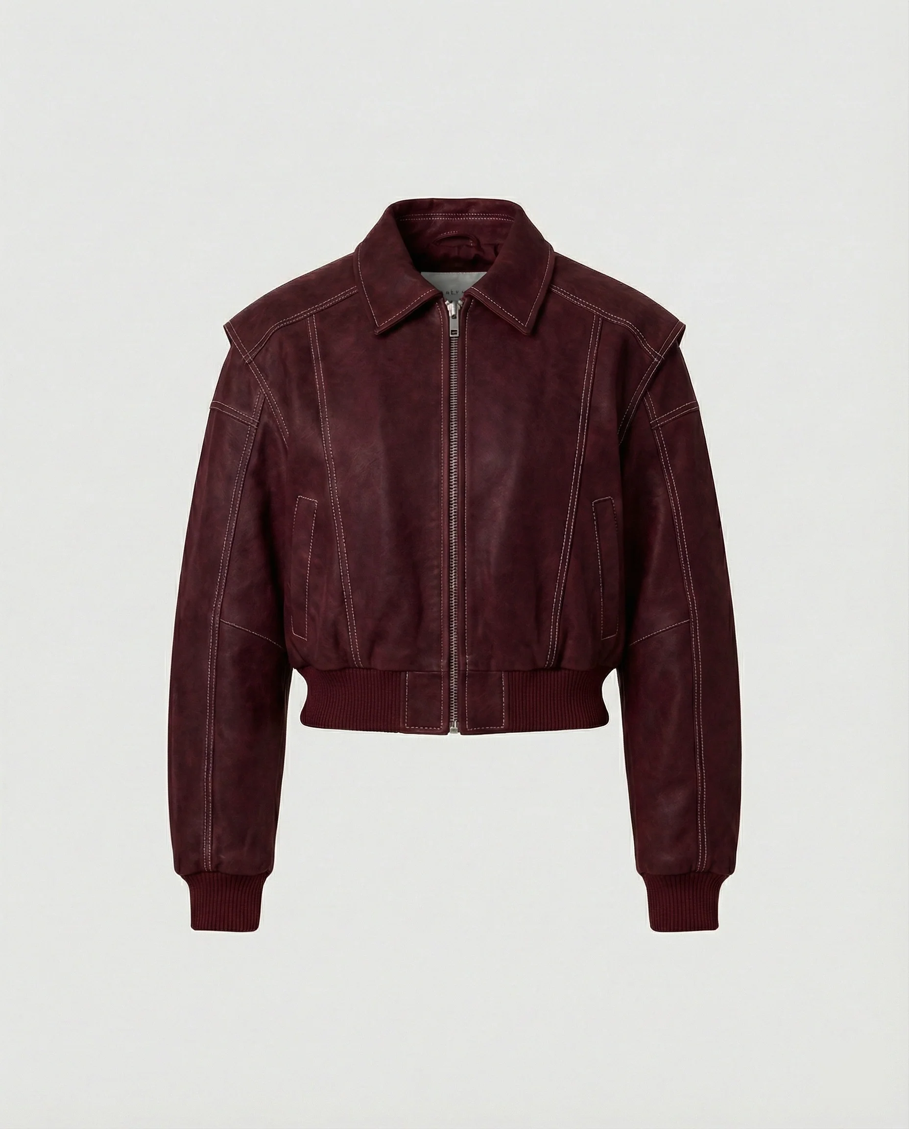 Blousonjacke aus Lederimitat mit weit geschnittenen Raglanärmeln, markanten Ziernähten und Metallreißverschluss Heidi-Mode - Image 7