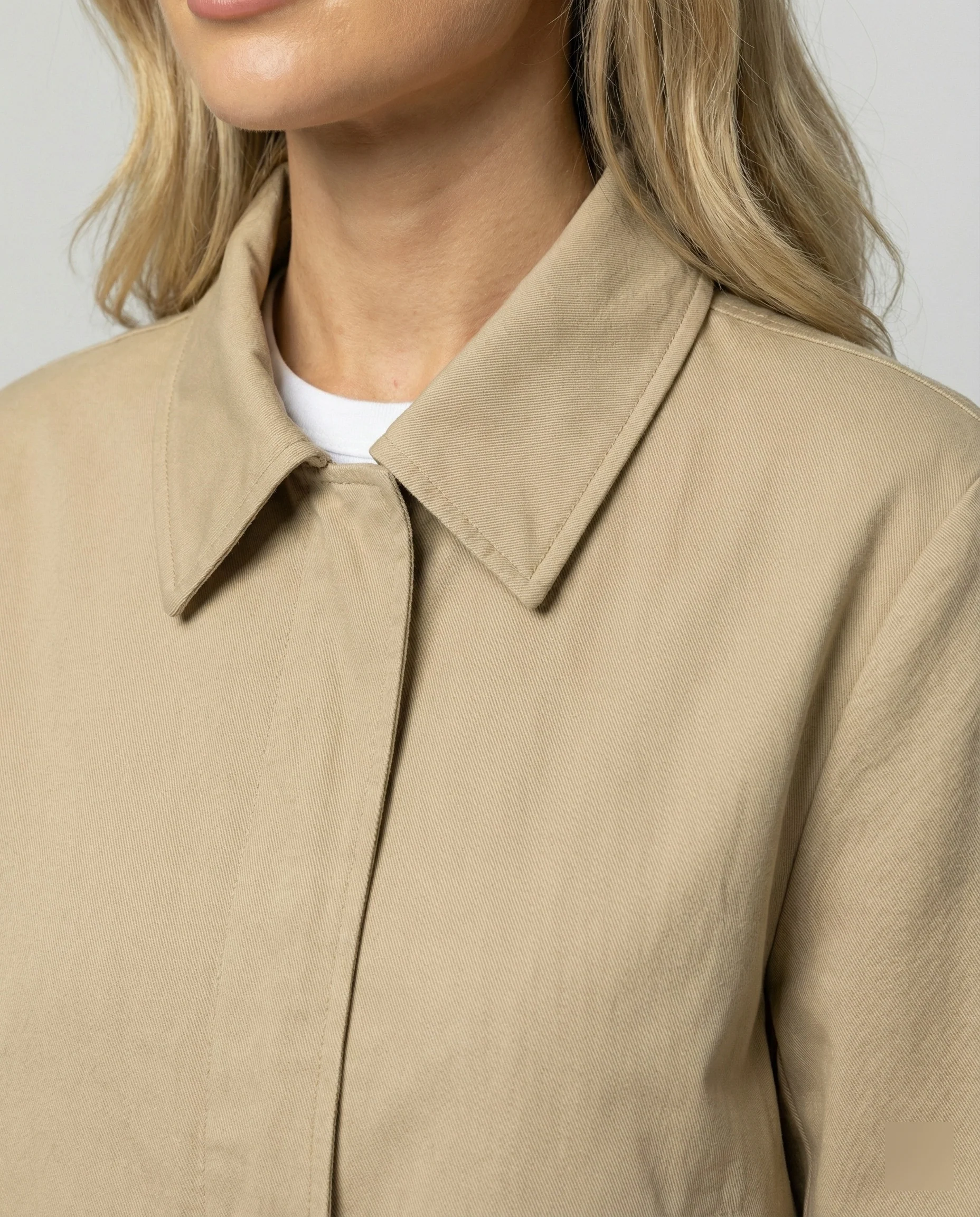 Damen kurze Blousonjacke und extraweite Palazzohose aus Baumwolltwill Heidi Mode - Image 2