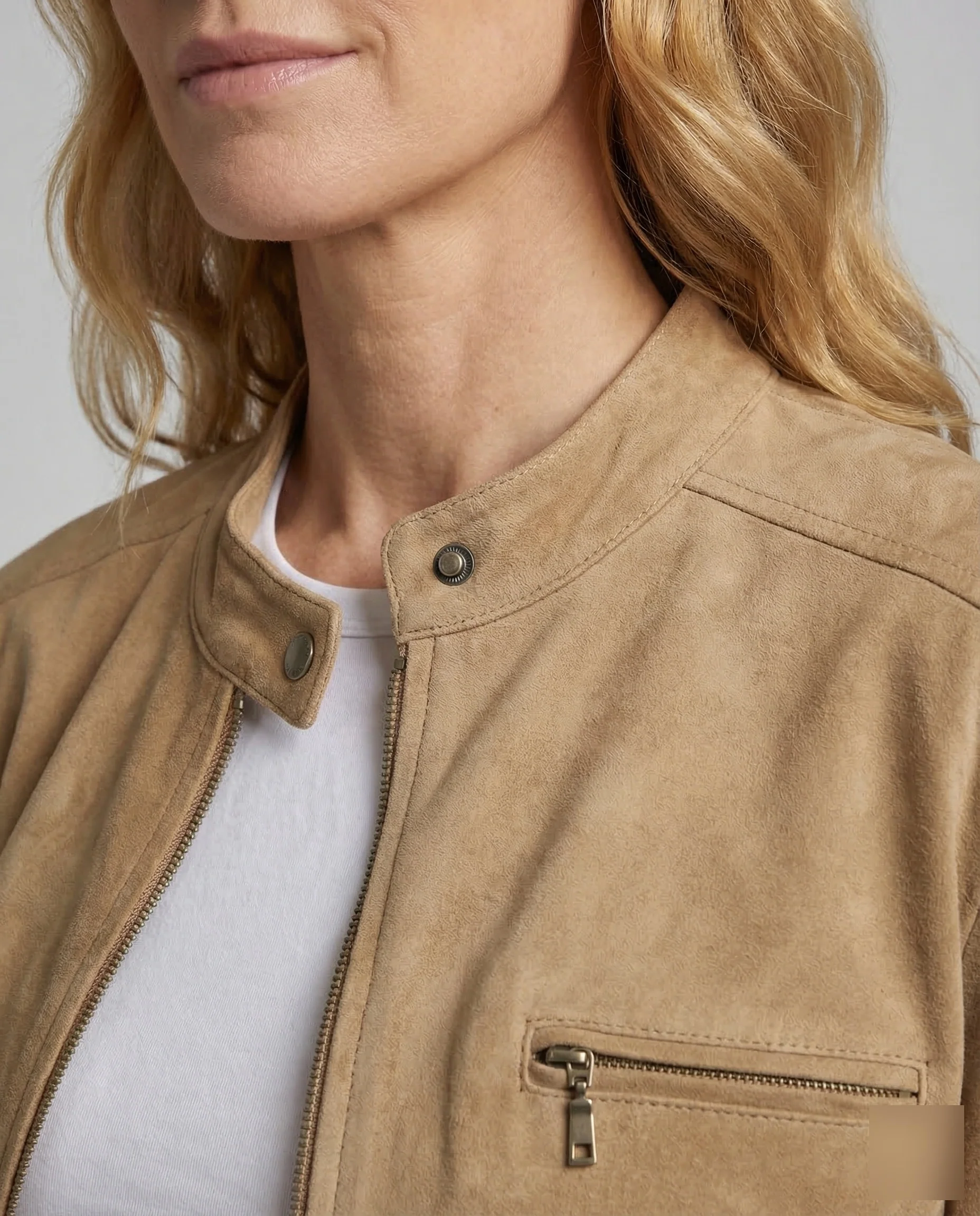 Damen Bomberjacke Kurz Stehkragen - Image 3