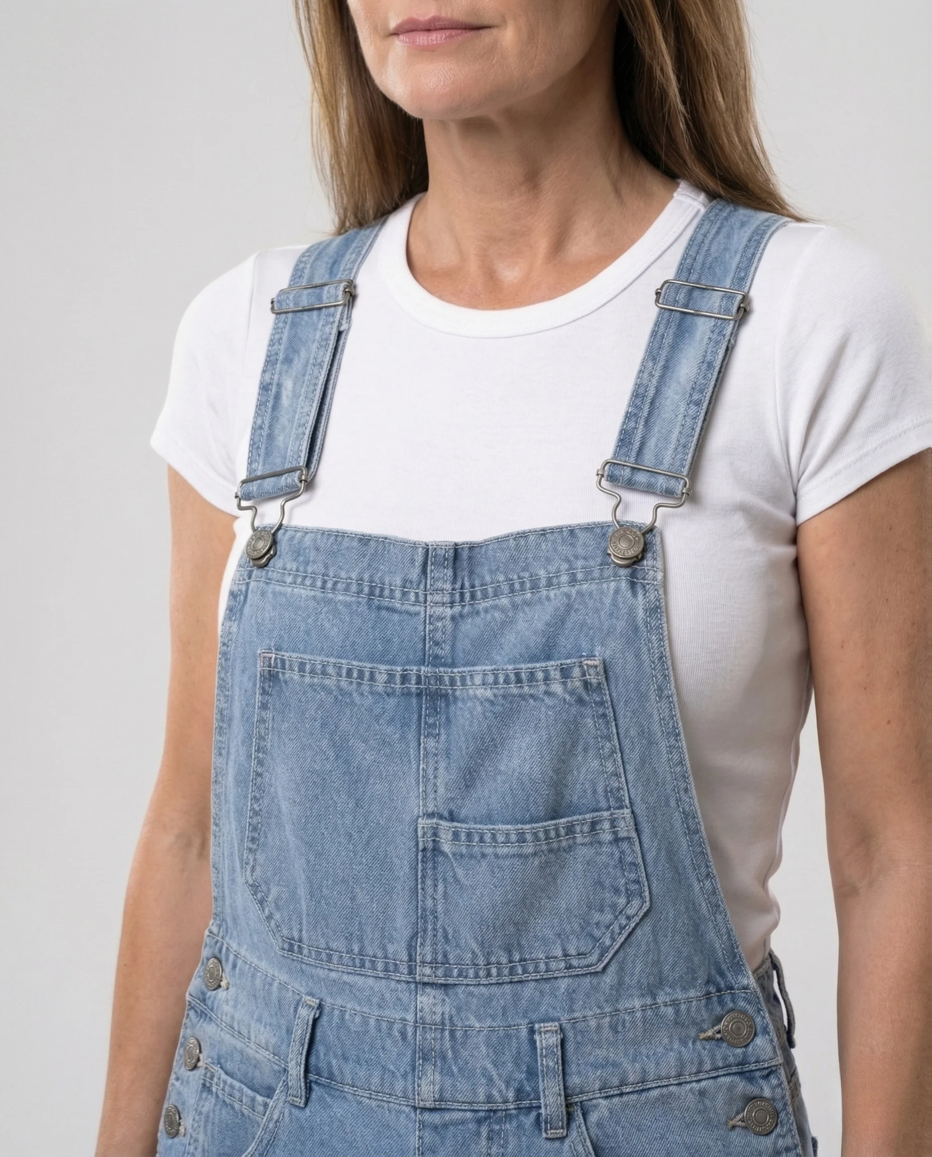 Damen Kurze Denim Latzhose - Image 2