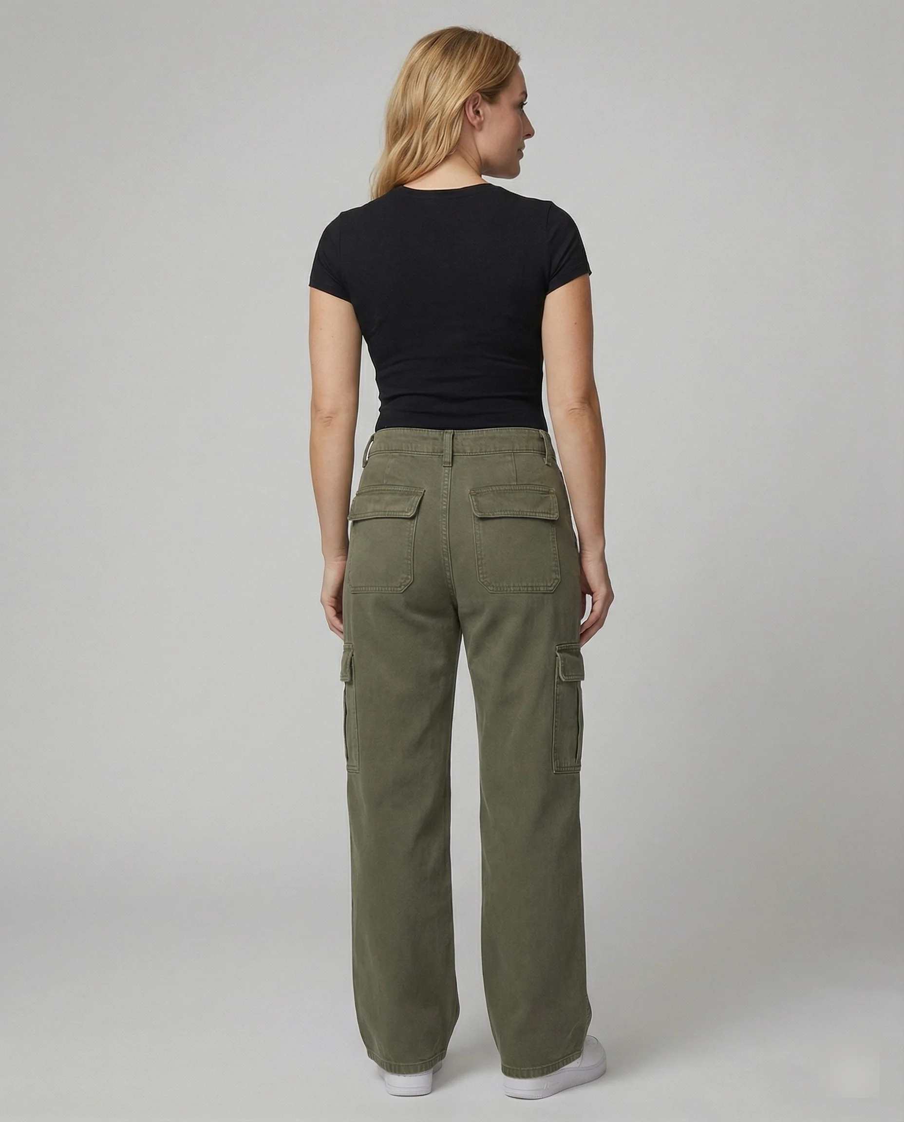 Kurze funktionale Cargohose im Workwear-Stil mit weitem Bein und verstellbarem Saum Heidi-Mode - Image 2