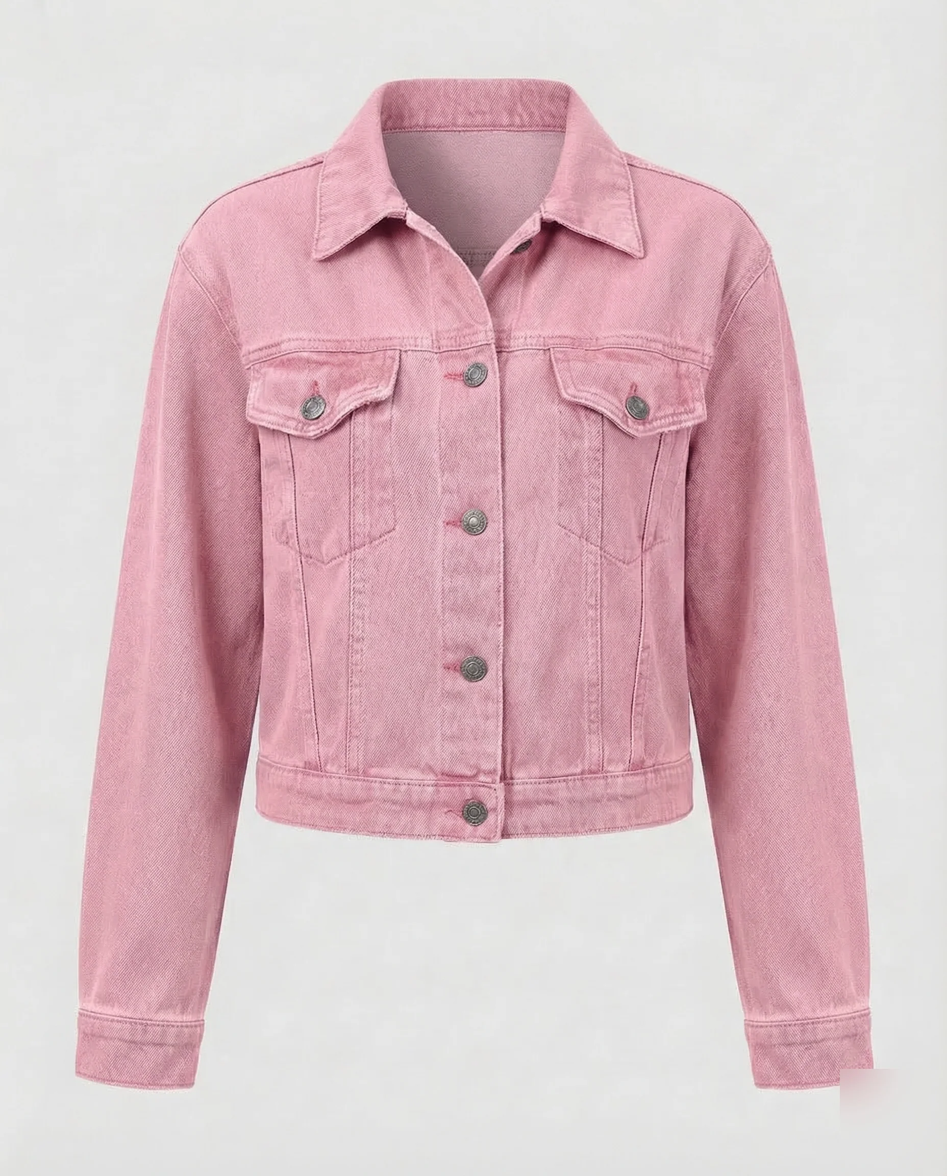 Damen Jeansjacke Kurz Brusttaschen - Image 10