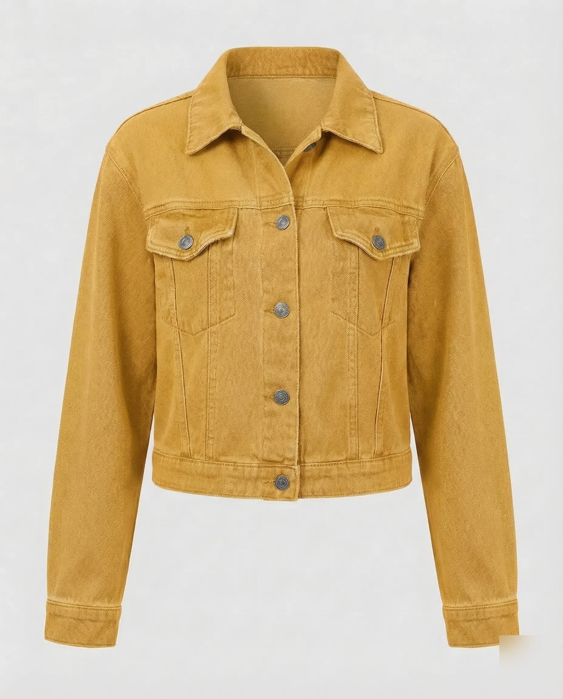 Damen Jeansjacke Kurz Brusttaschen - Image 13