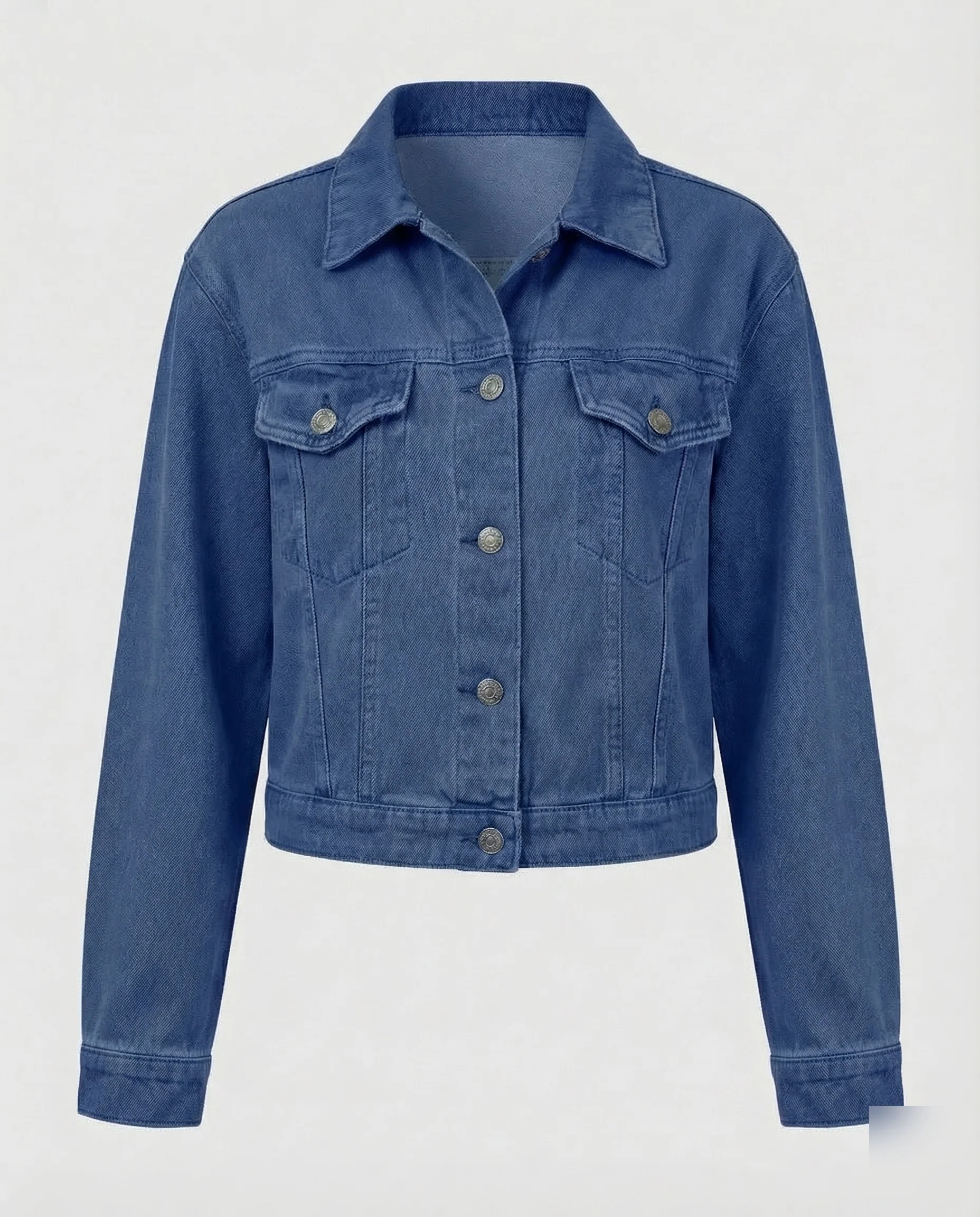 Damen Jeansjacke Kurz Brusttaschen - Image 8