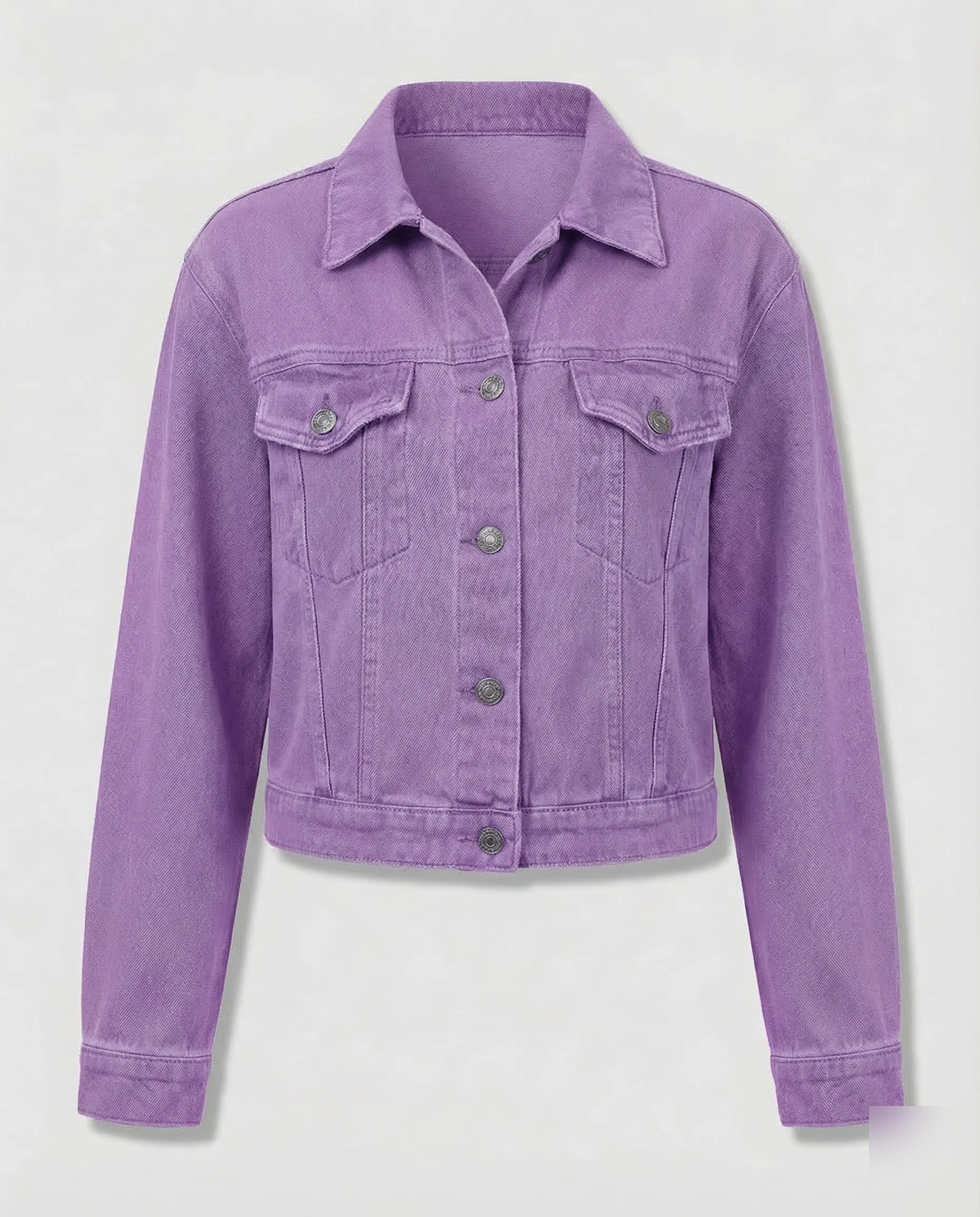 Damen Jeansjacke Kurz Brusttaschen - Image 9