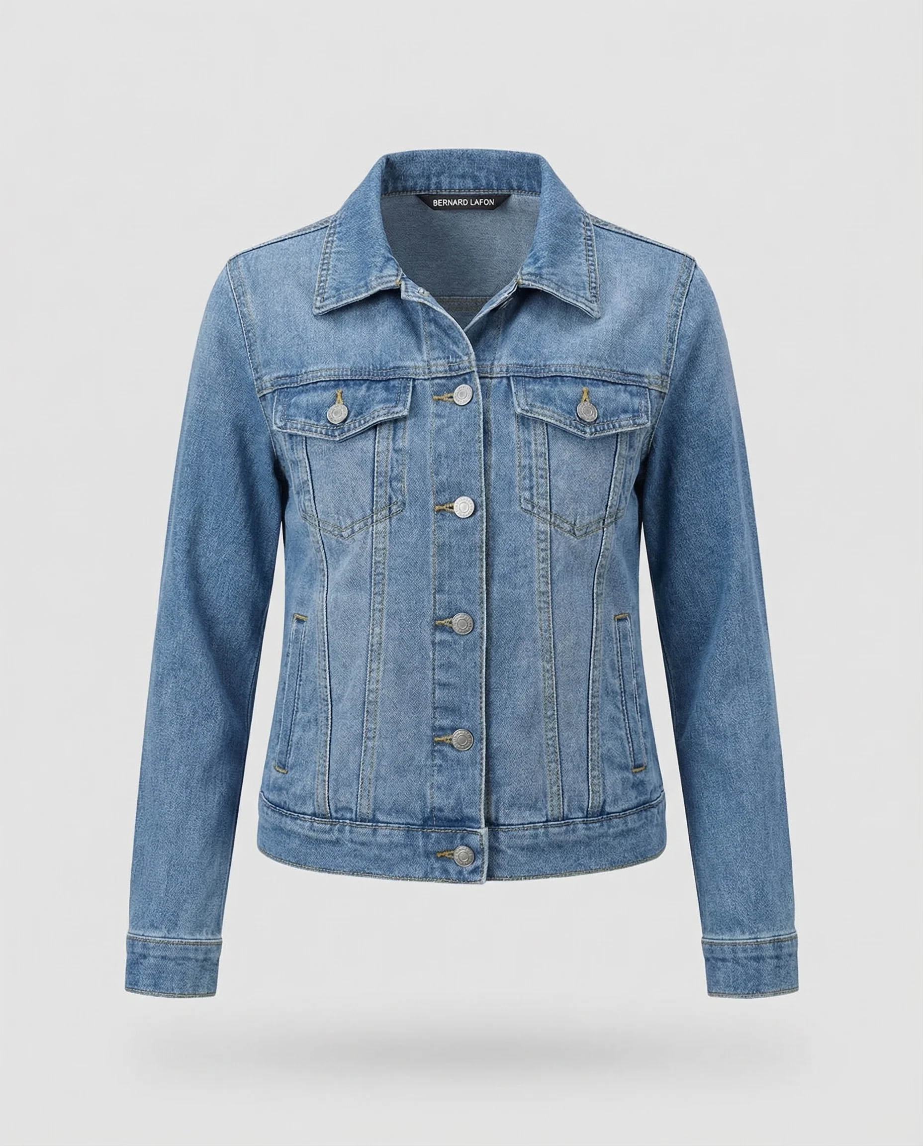 Damen Jeansjacke Boxy Druckknöpfe - Image 5