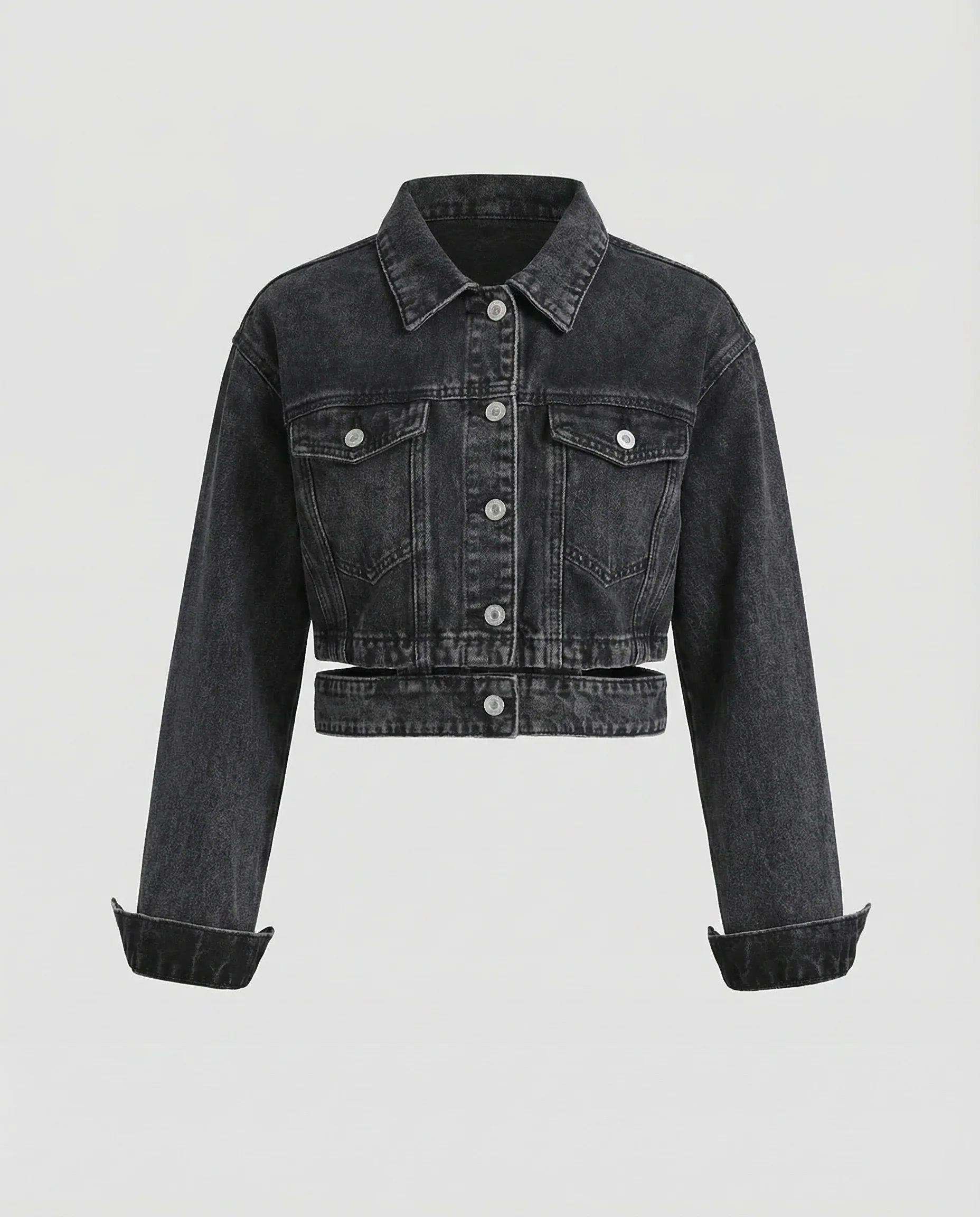 Damen Denimjacke Boxy Kurz - Image 5