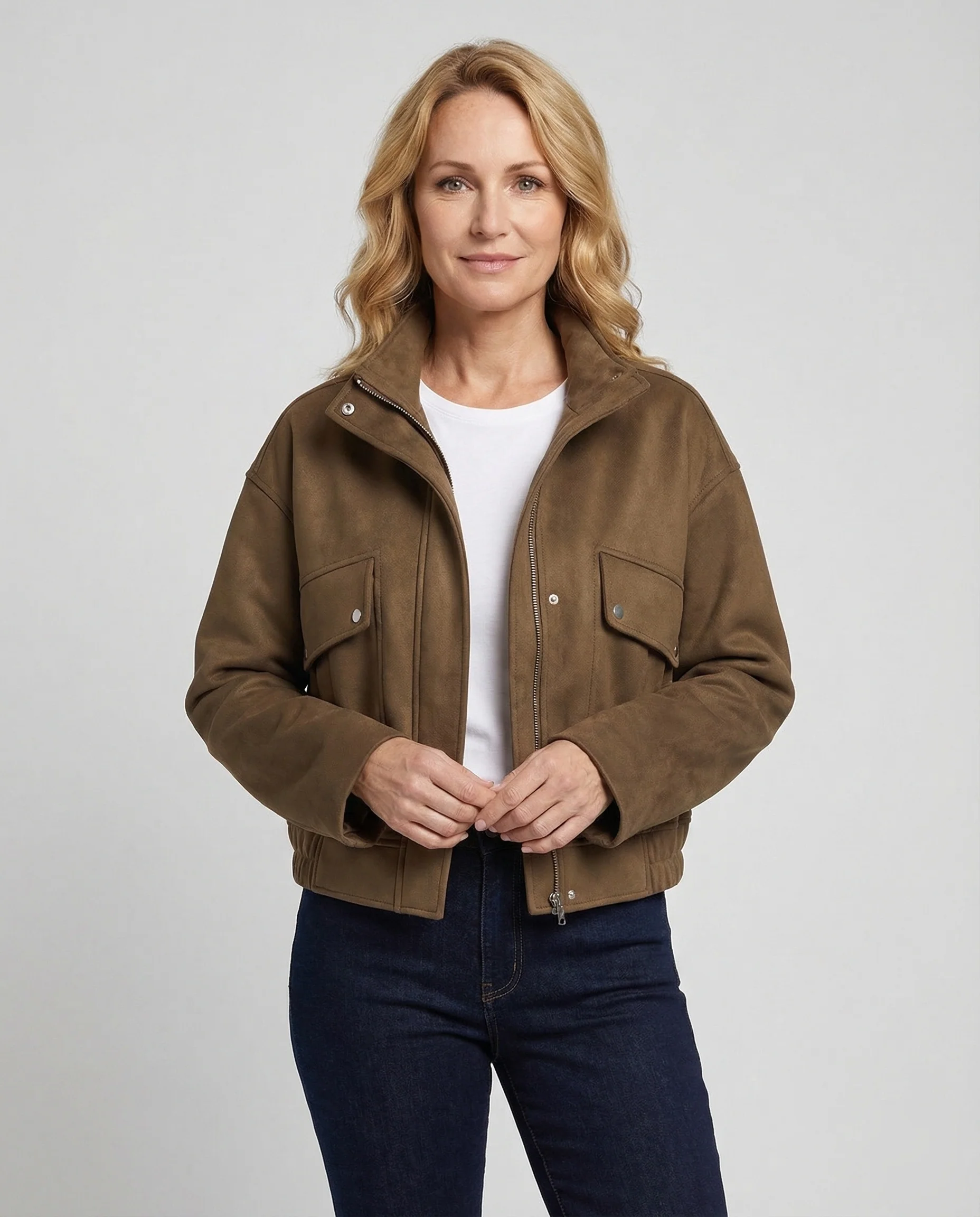 Freizeitkleidung Damen Utility Jacke Kurz - Image 2