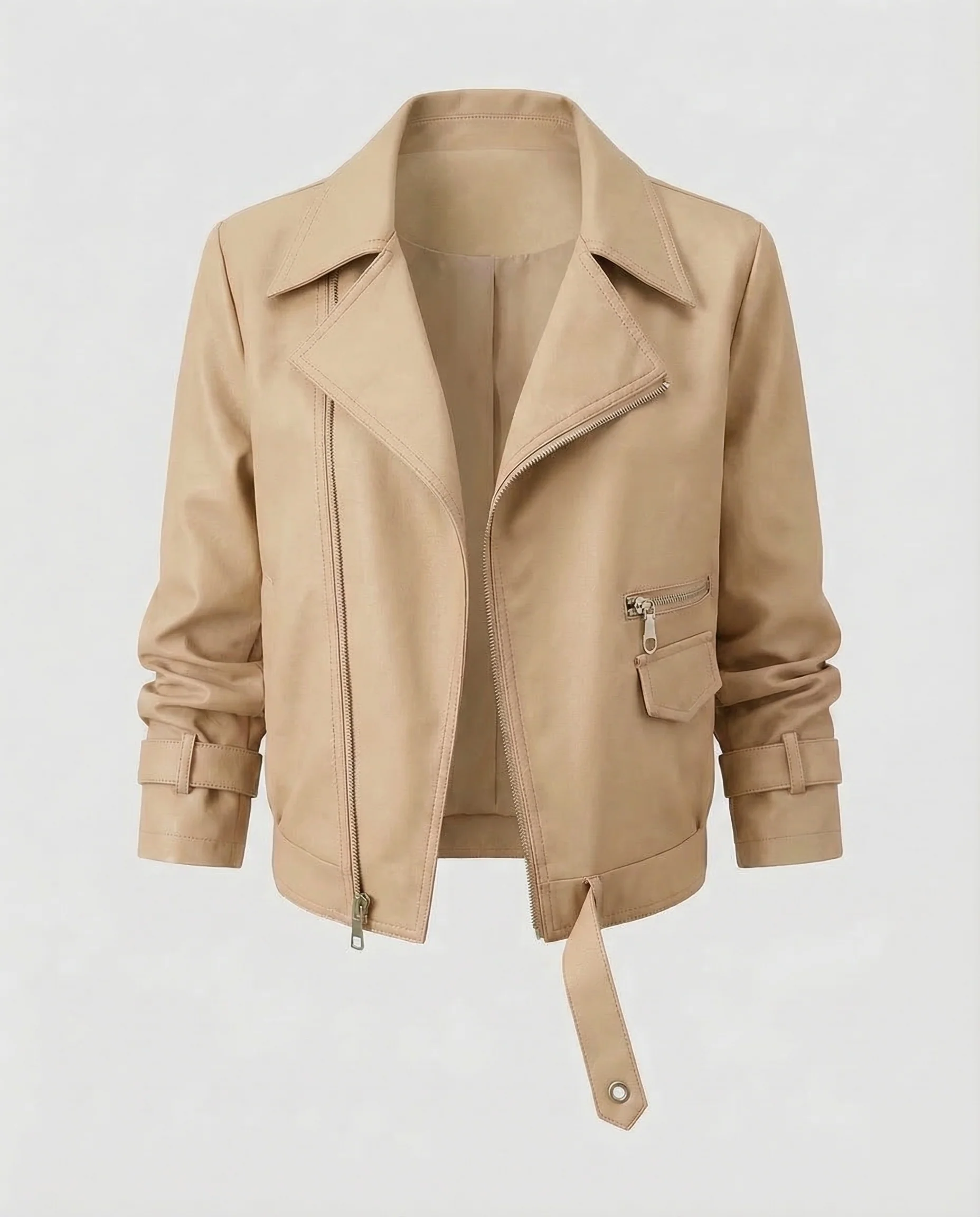 Damen Bikerjacke Kunstleder Kurz - Image 6
