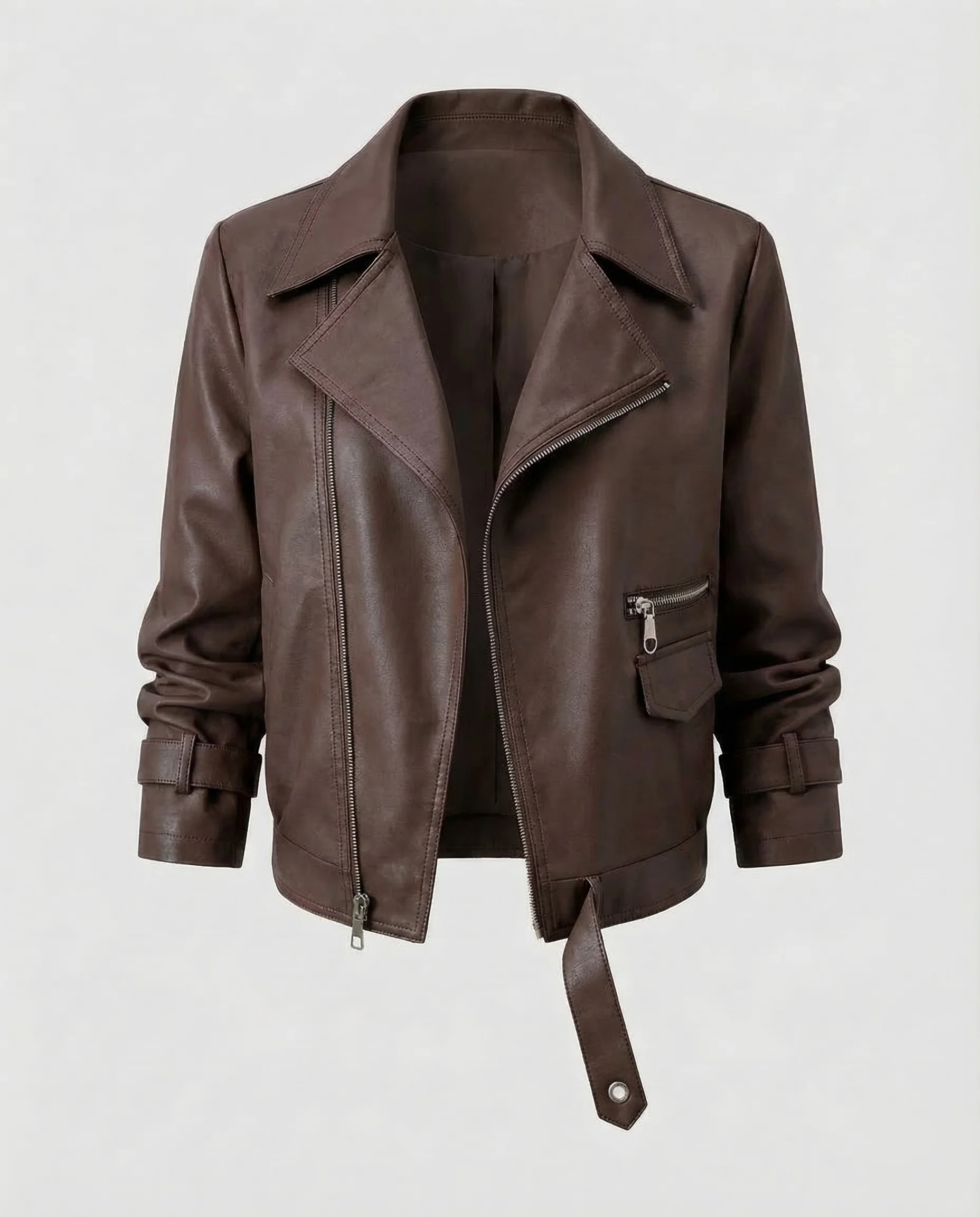 Damen Bikerjacke Kunstleder Kurz - Image 7
