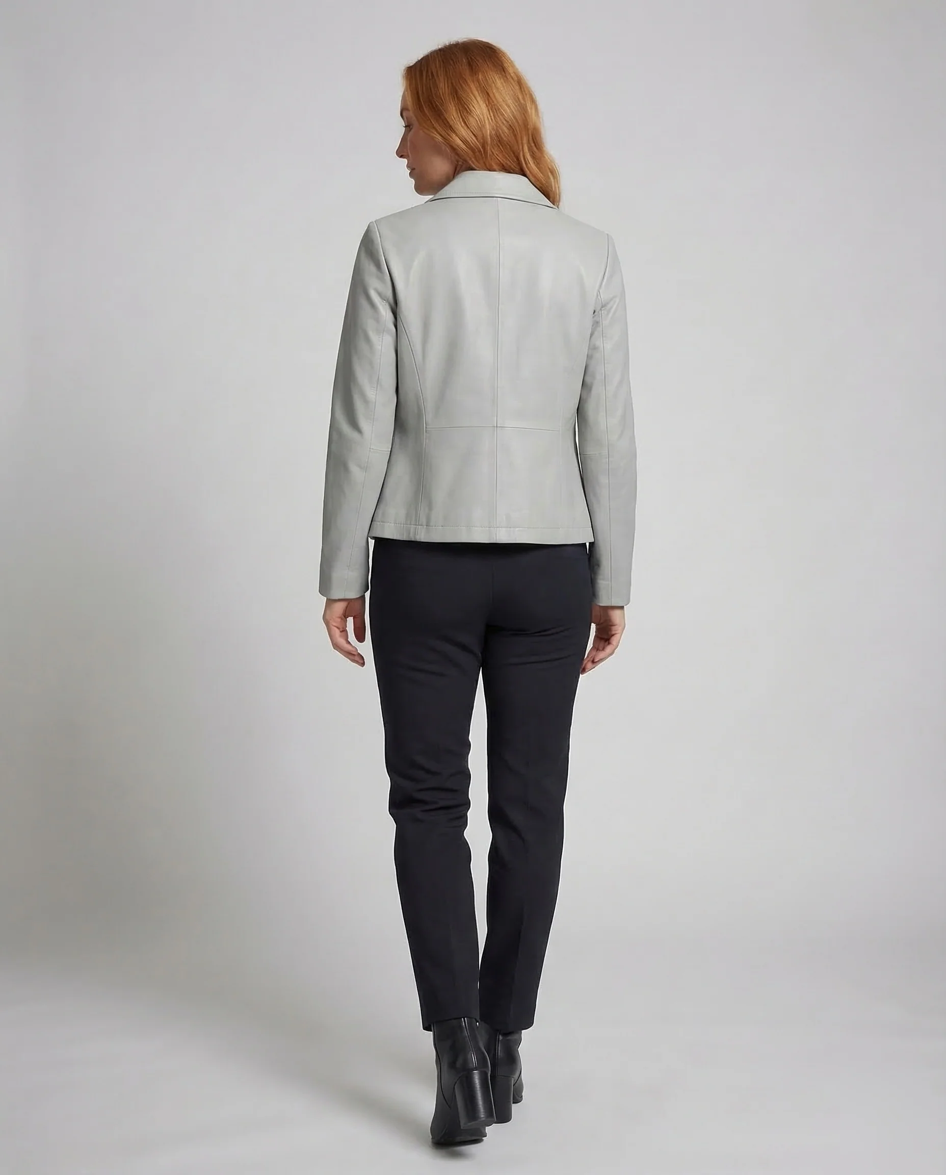 Damen Leder Blazerjacke Kurz - Image 3