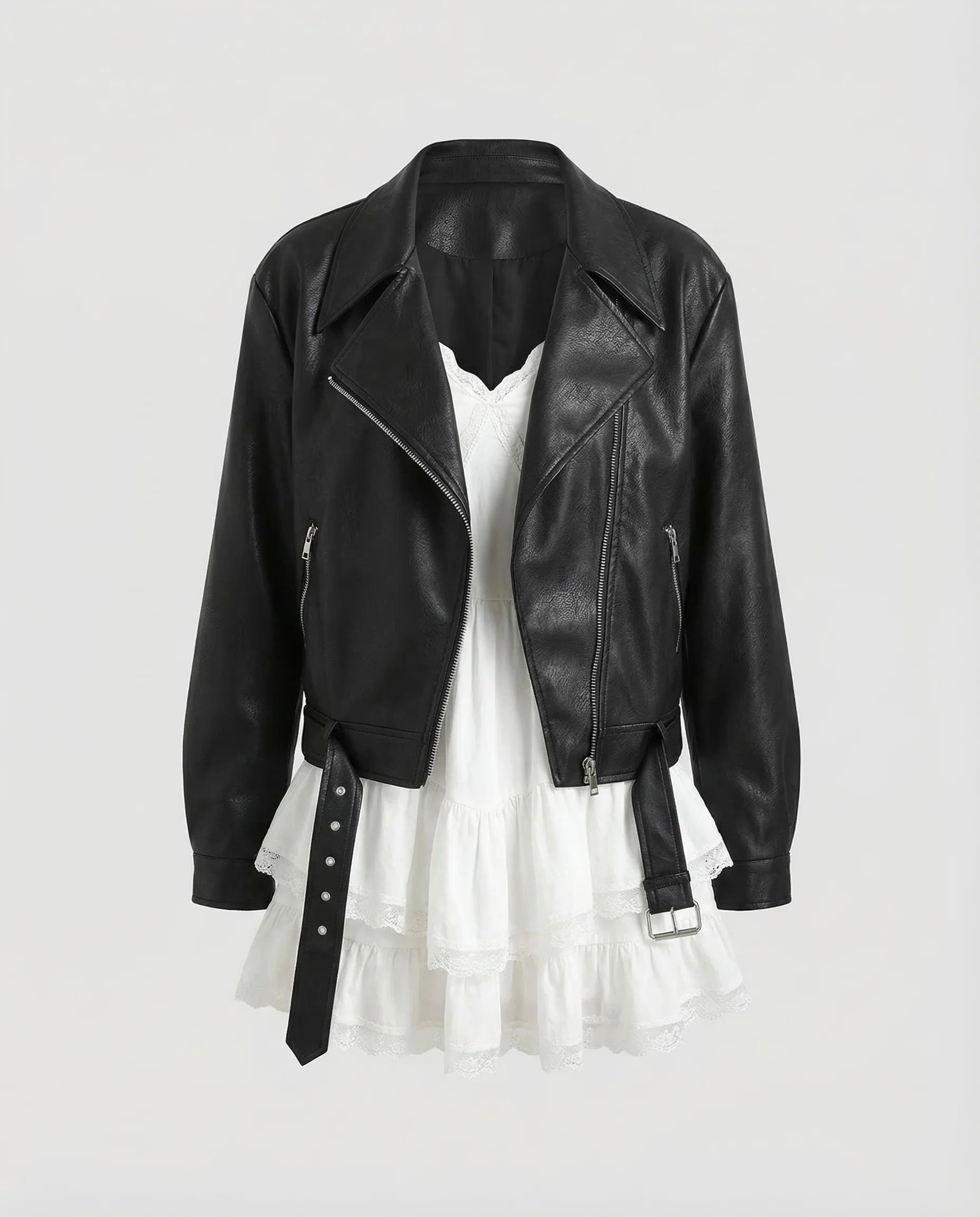 Damen Bikerjacke Vegan Leder - Image 5