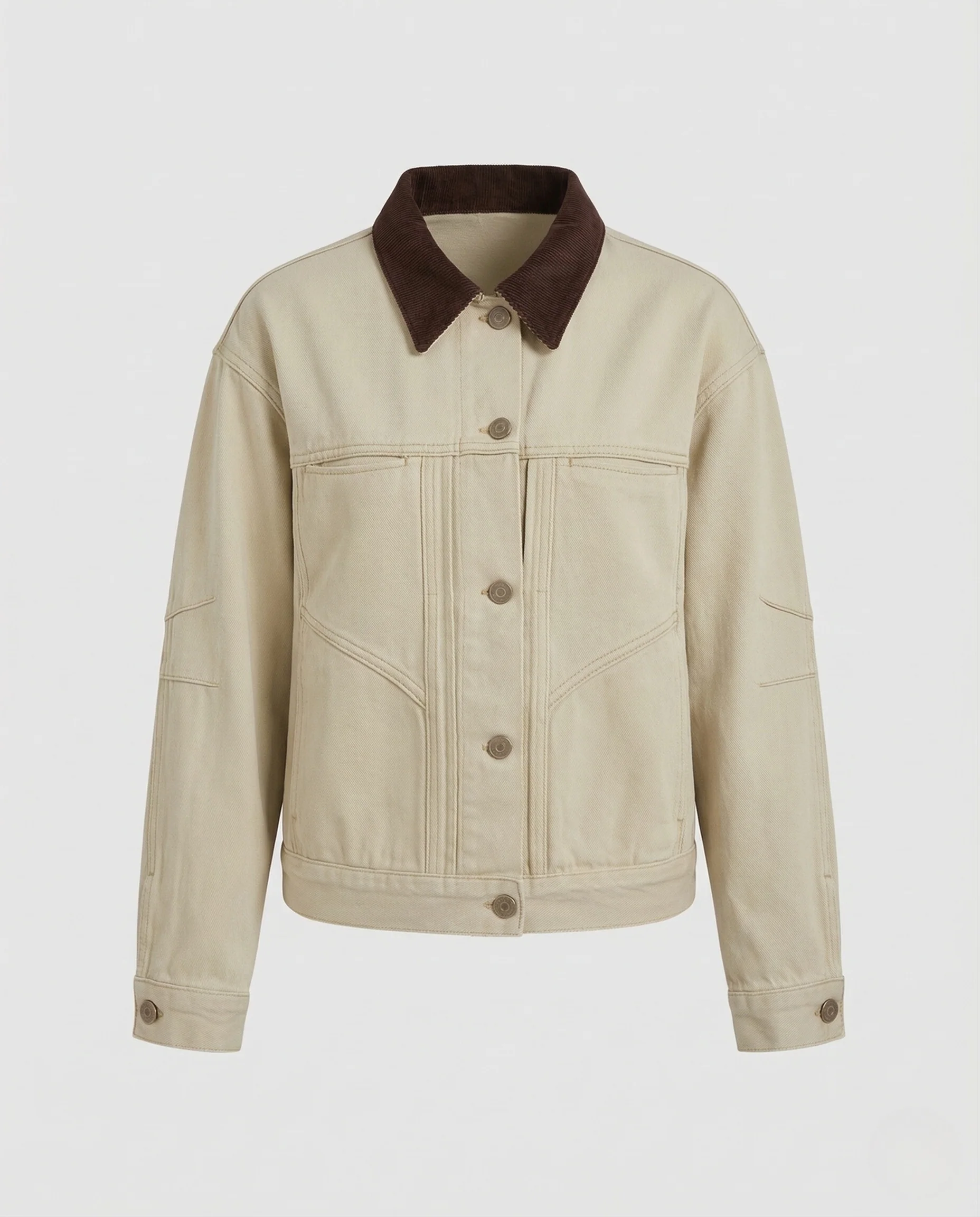 Damen Jeansjacke Kurz Cordkragen - Image 5