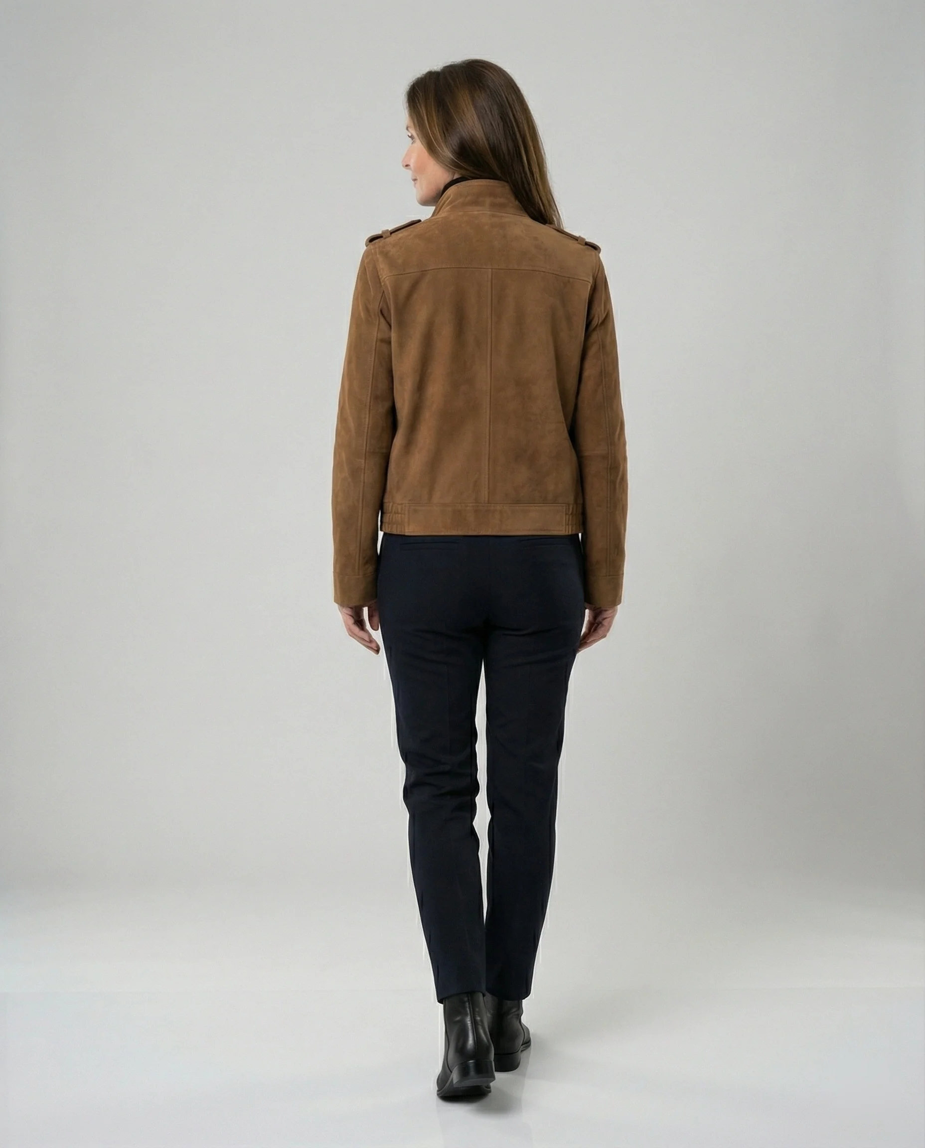 Freizeitkleidung Damen Wildleder Bomberjacke - Image 2