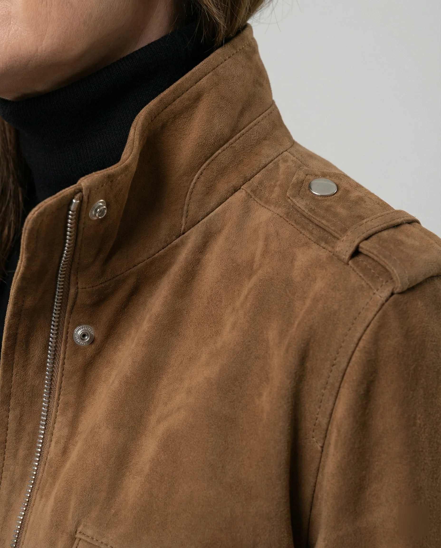 Freizeitkleidung Damen Wildleder Bomberjacke - Image 3