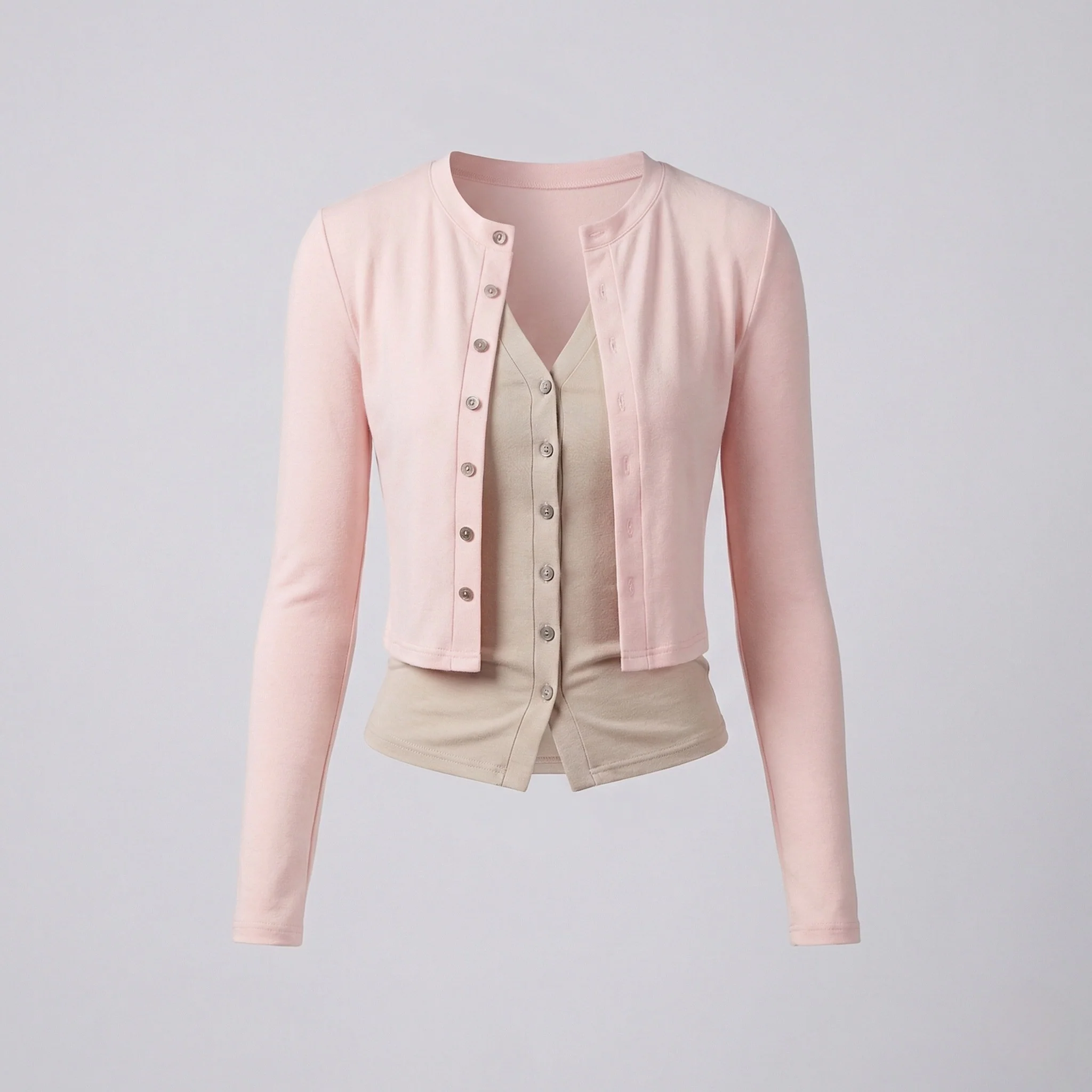 Damen Feinstrick Cardigan kurz mit Knopfleiste - Image 5