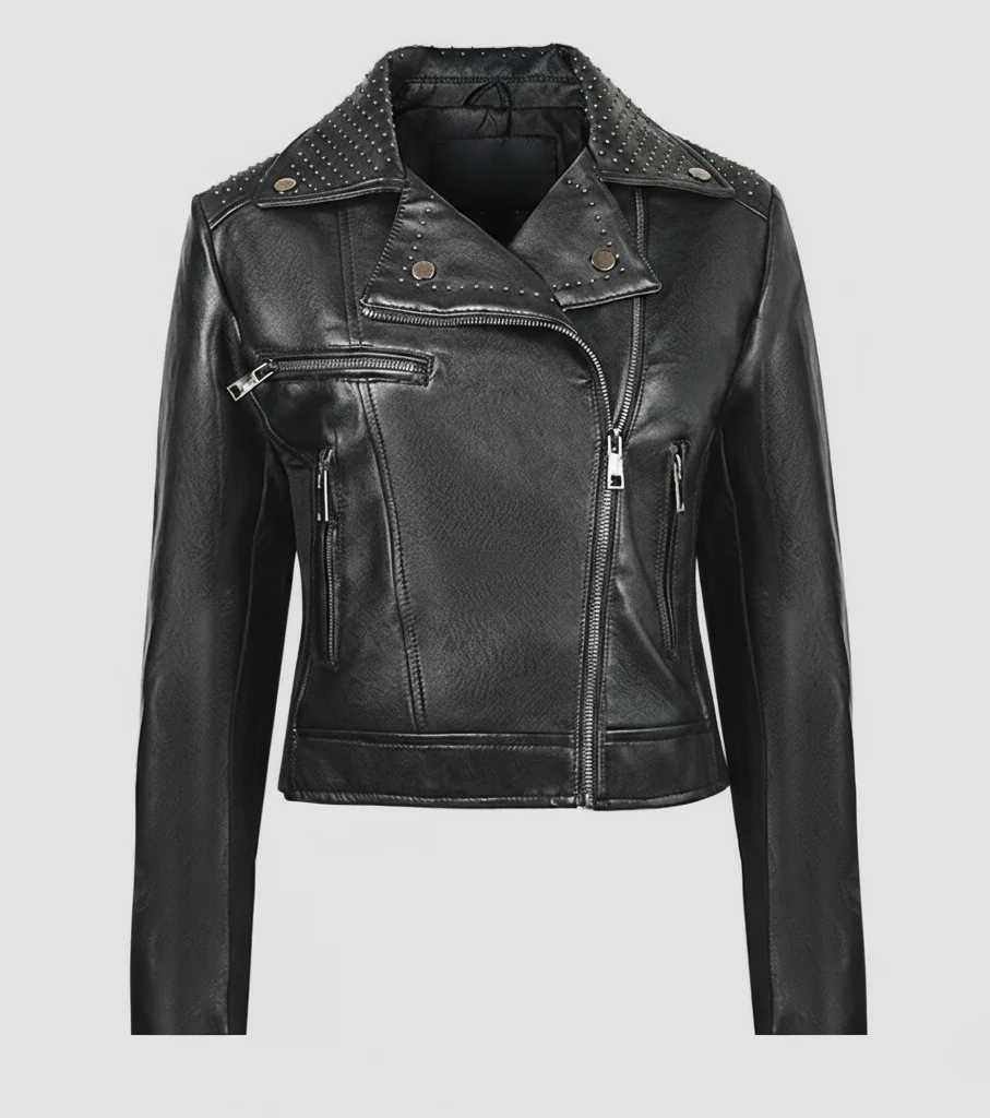 Damen Lederjacke Schwarz Blouson - Image 5