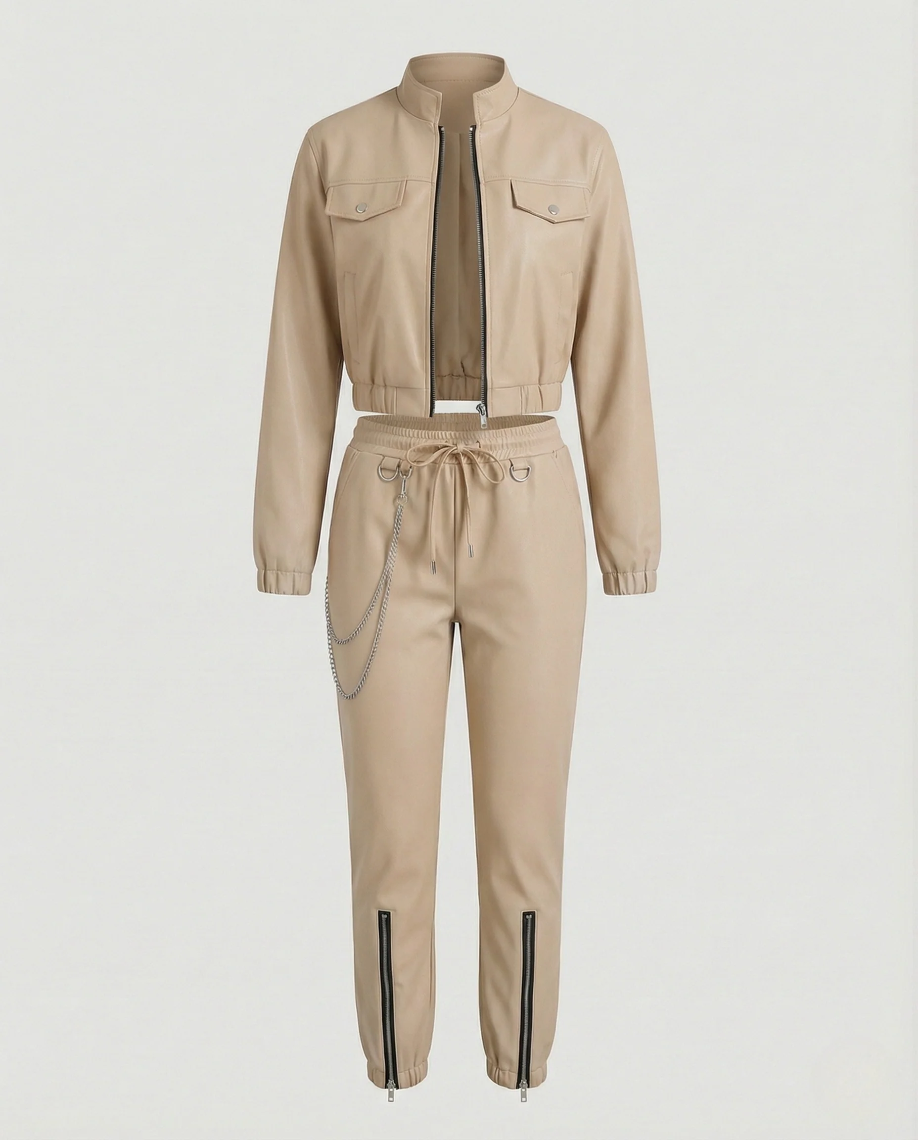 Damen Jogginganzug Set Bomberjacke - Image 4